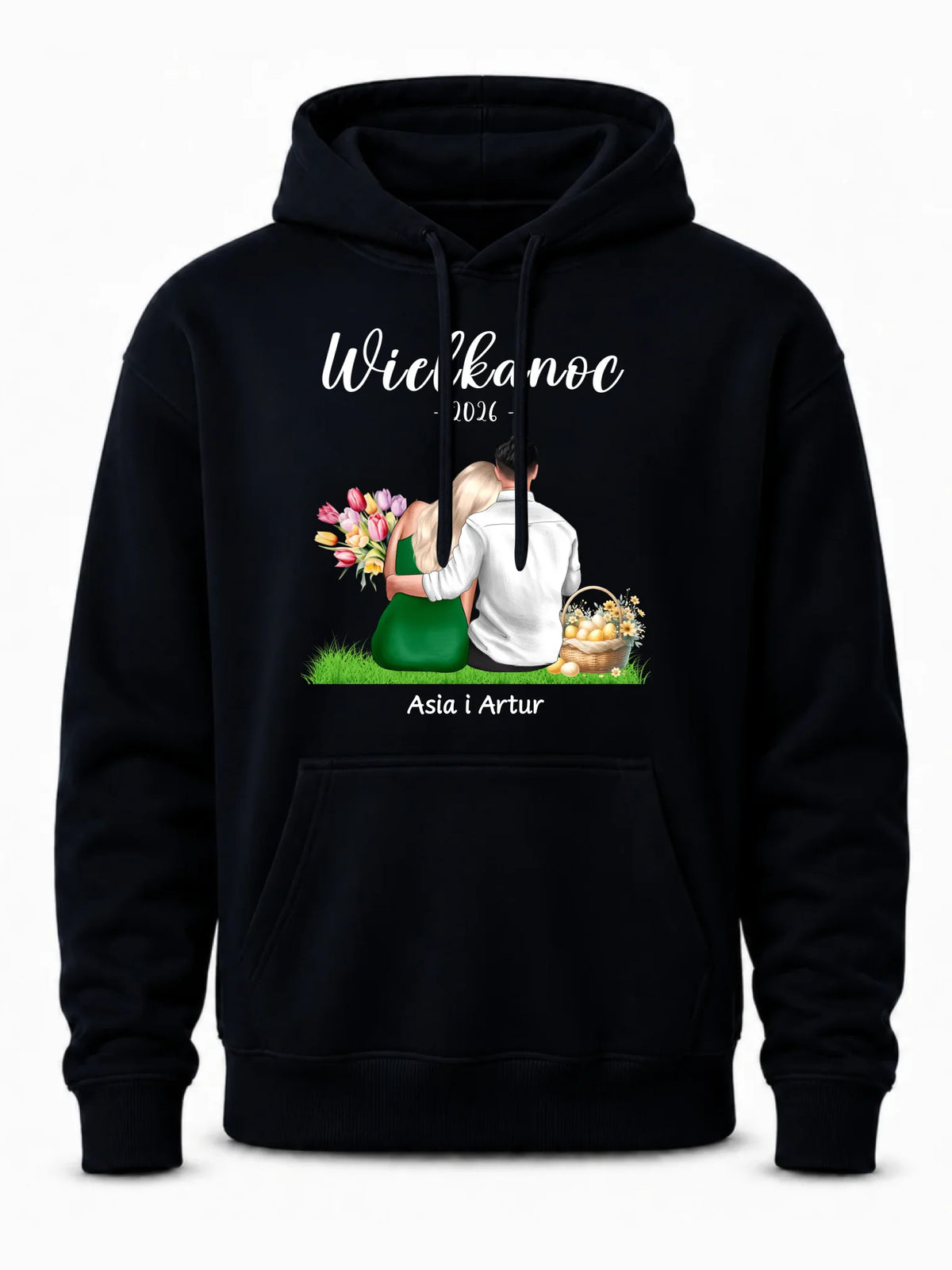 Bluza męska z kapturem na Wielkanoc dla par - personalizowana WN36