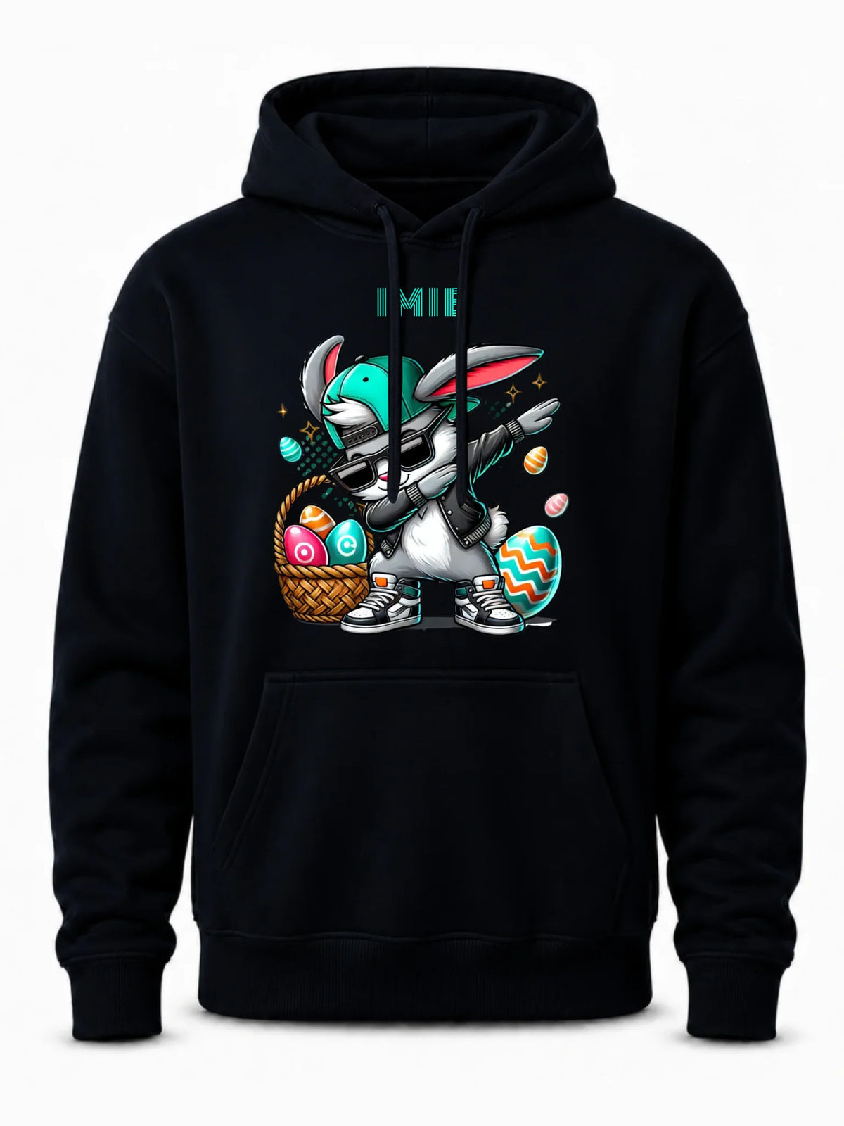 Bluza męska z kapturem wielkanocna - Zajączek Dab dance - personalizowana WN09