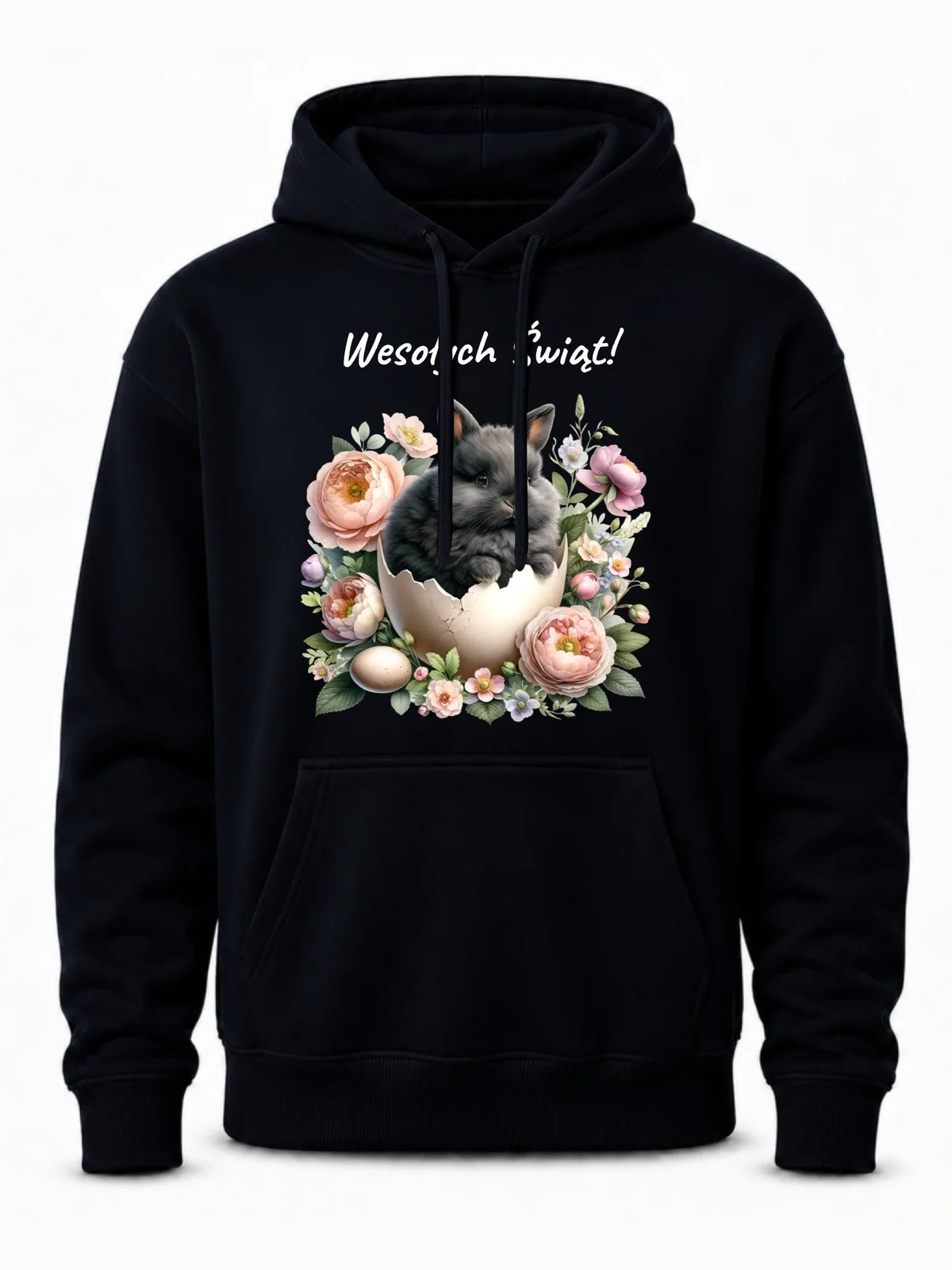 Bluza męska z kapturem na Wielkanoc - Zajączek w pisance Wesołych Świąt WN03