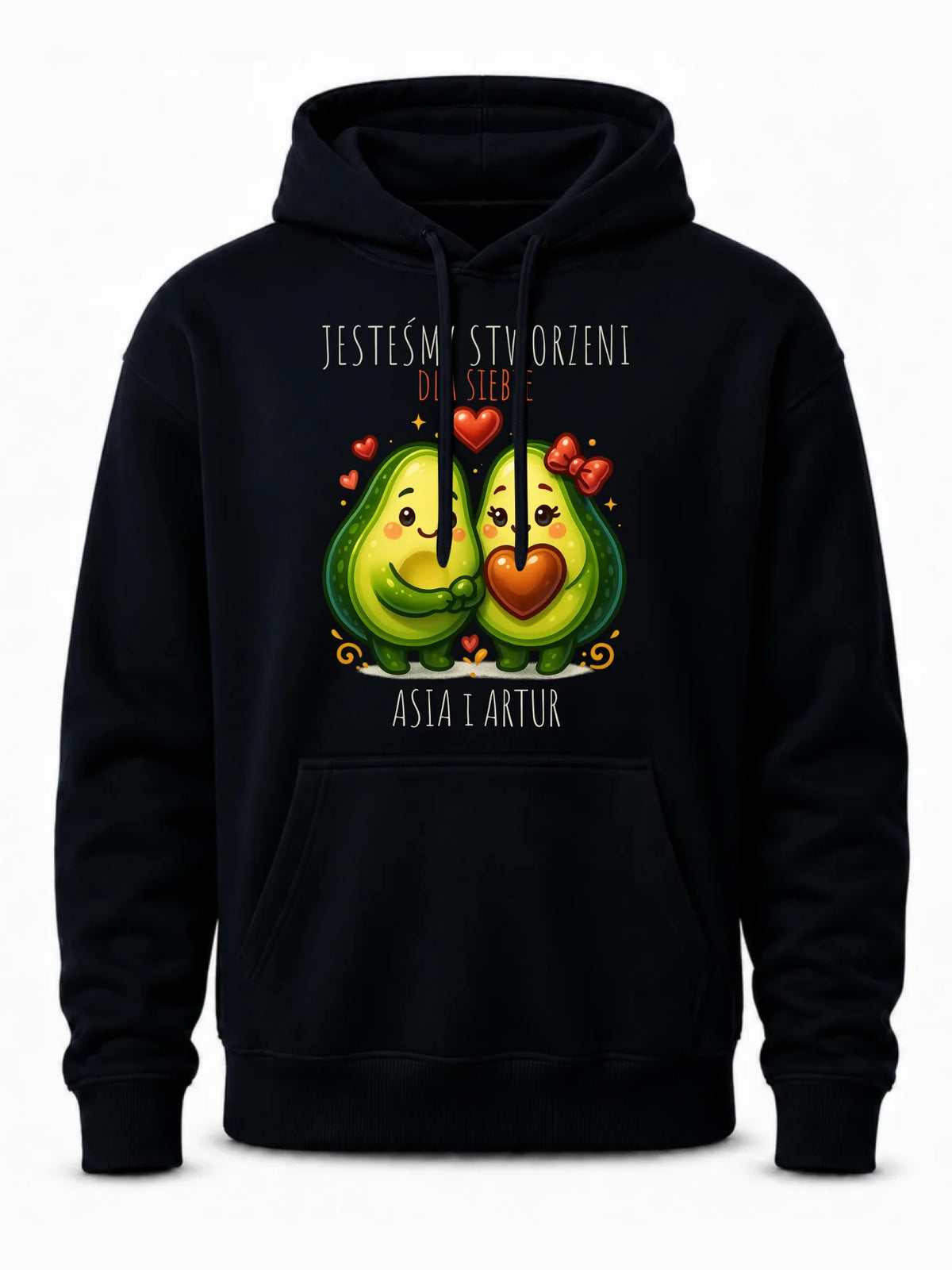 Bluza męska z kapturem - Awokado Stworzeni dla siebie - personalizowana W91