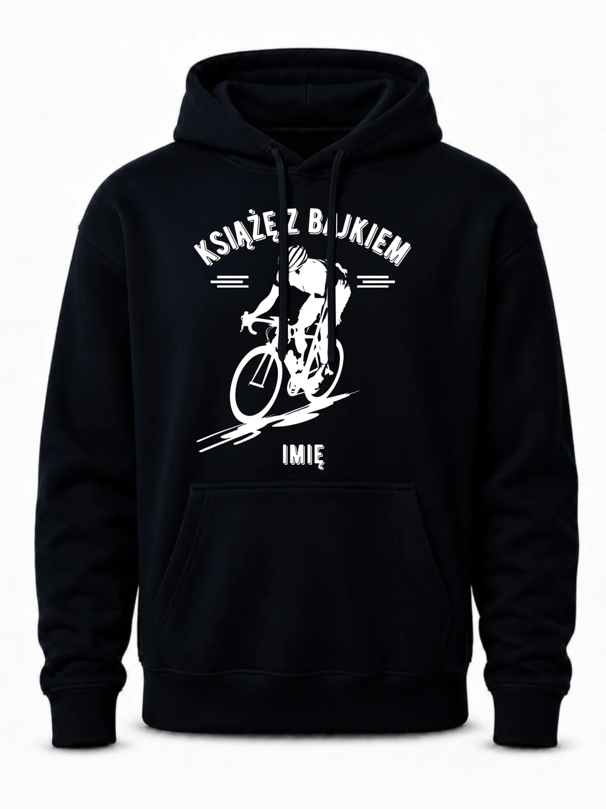 Bluza męska z kapturem dla rowerzysty - Książę z bajkiem - personalizowana HR01