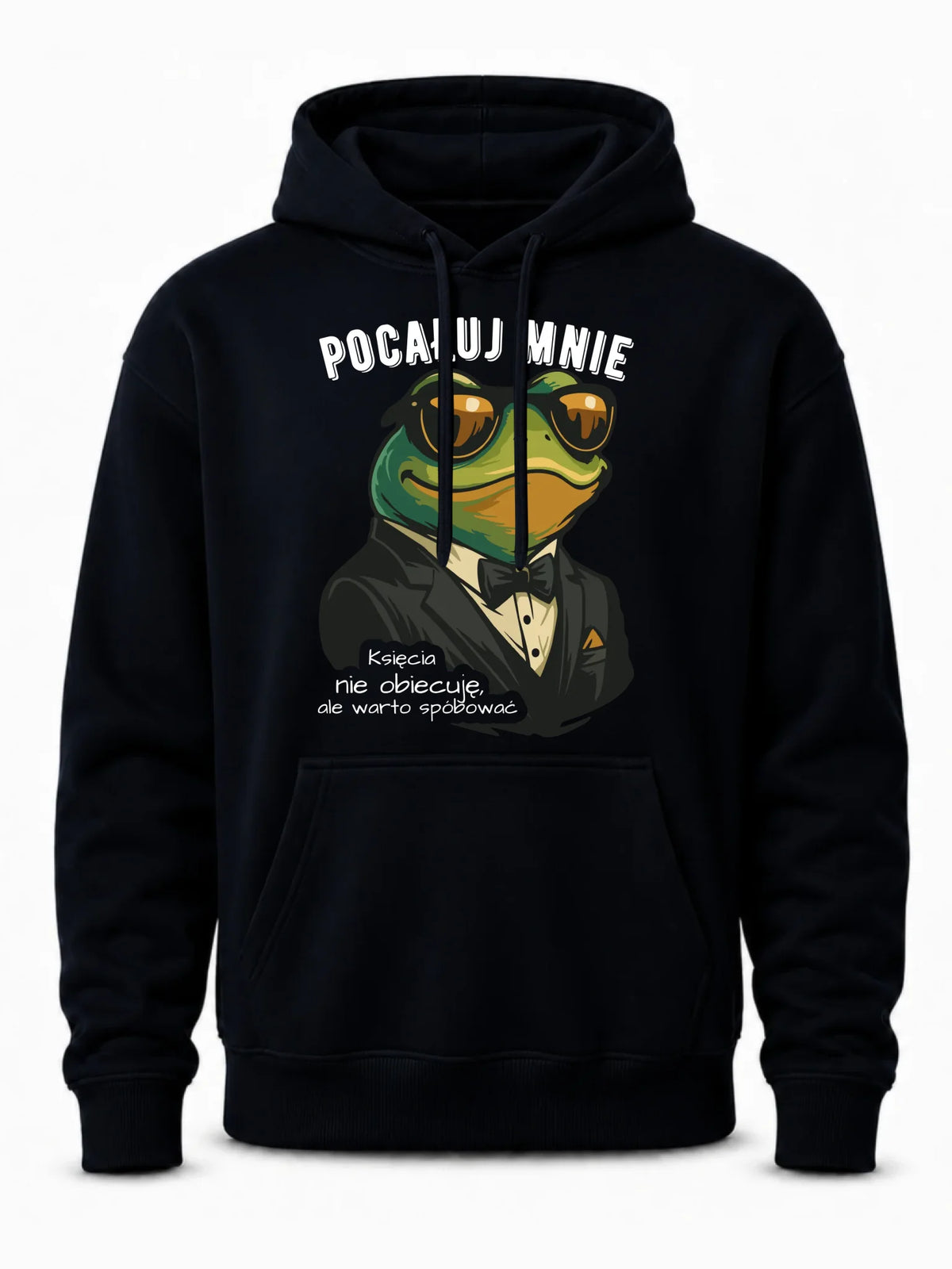 Bluza męska z kapturem - Żaba w garniturze pocałuj mnie W55
