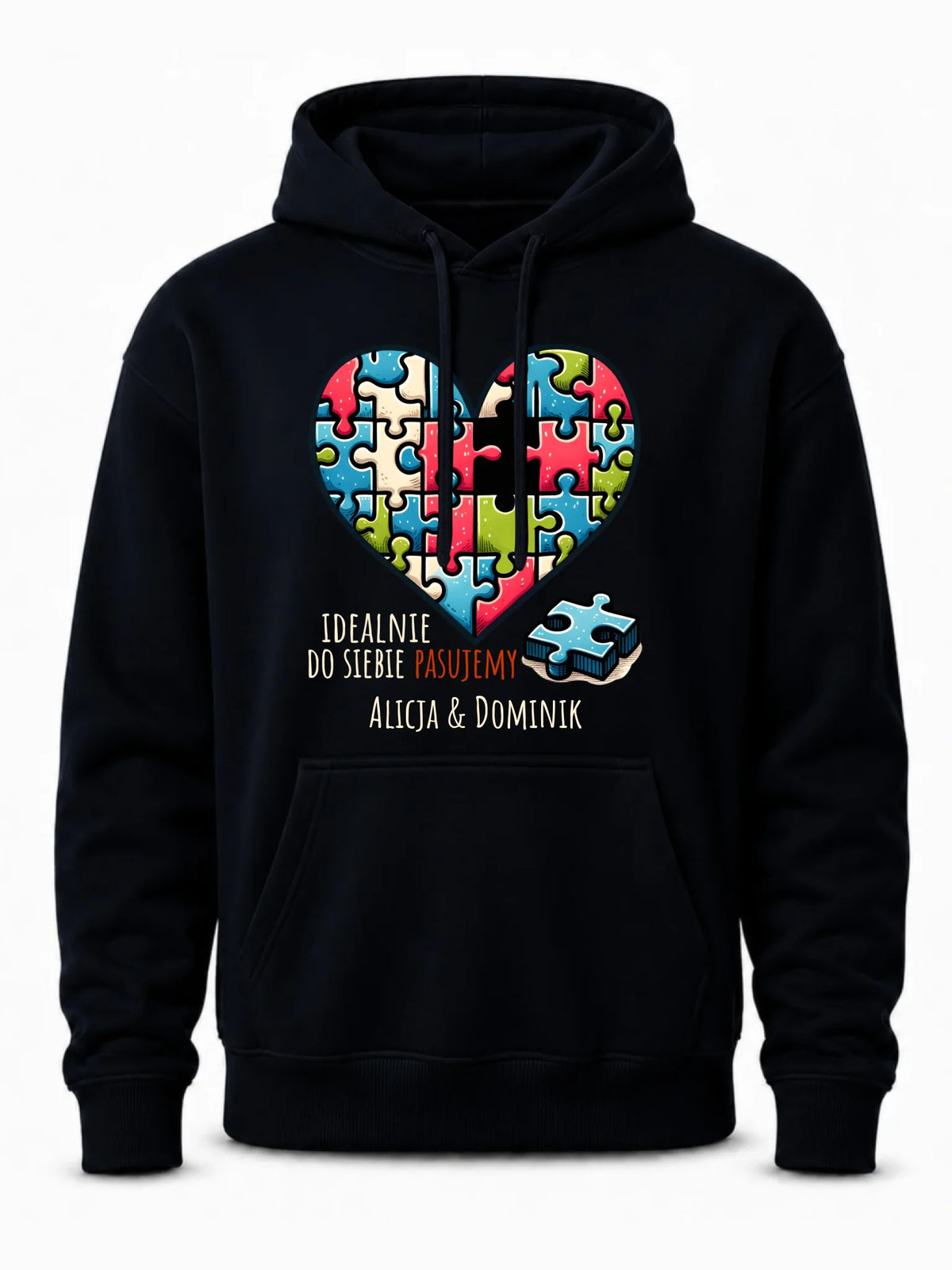 Bluza męska z kapturem - Idealnie do siebie pasujemy - personalizowana W44