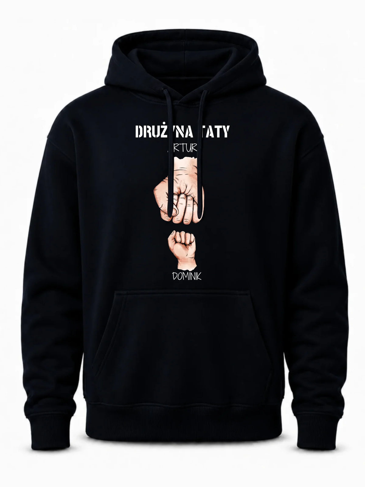 Bluza z kapturem dla taty - Drużyna taty 1-6 imion dzieci - personalizowana DT01