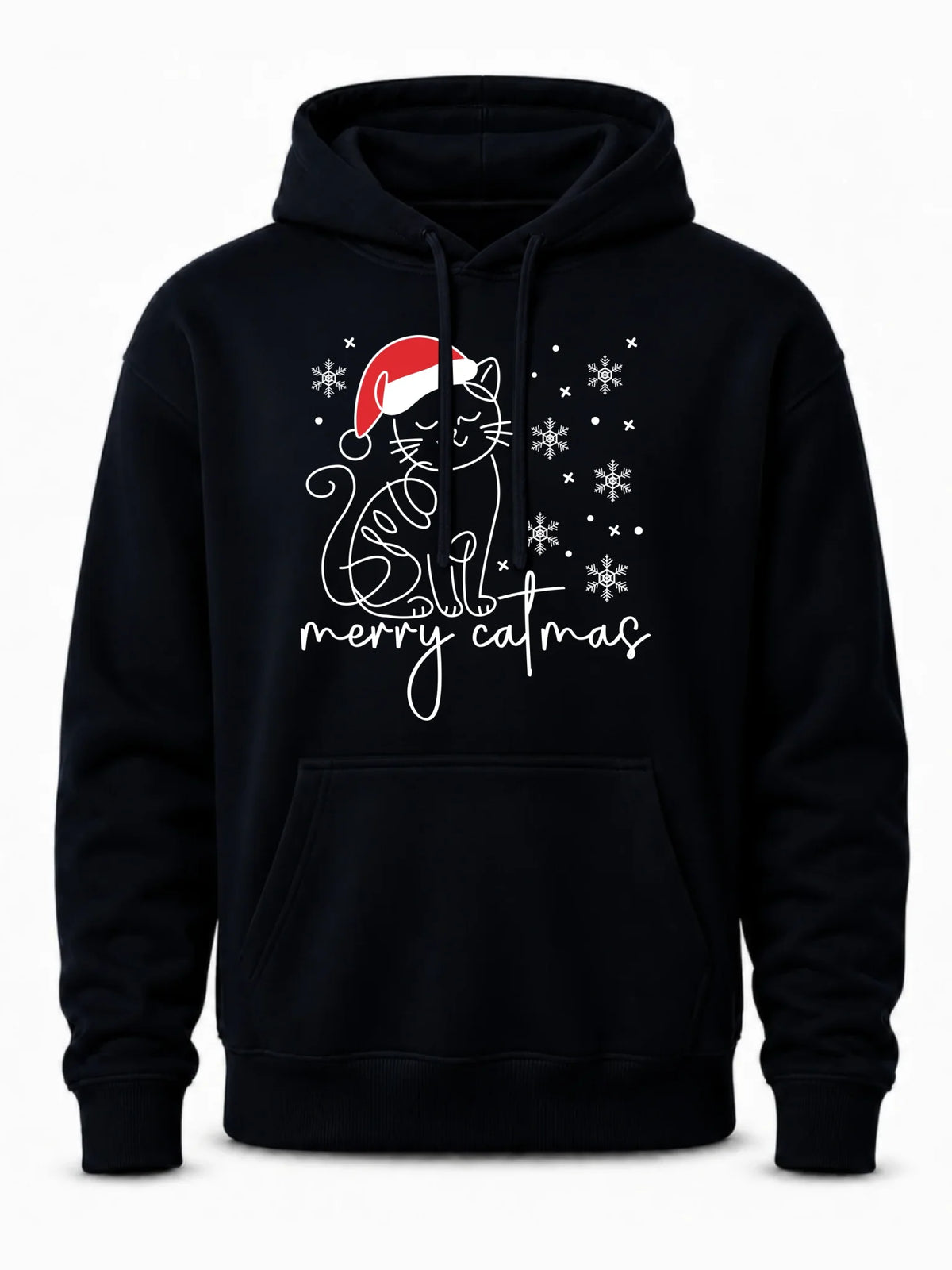 Bluza męska z kapturem świąteczna - Kot Merry catmas BN151