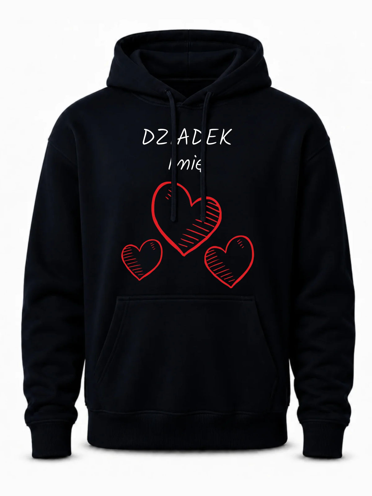 Bluza z kapturem dla dziadka - Serca - personalizowana D01