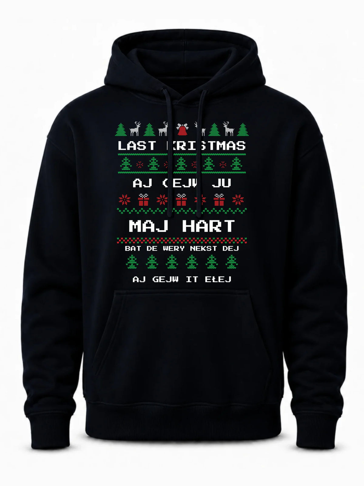 Bluza męska z kapturem świąteczna - Last kristmas aj gejw ju maj hart BN13
