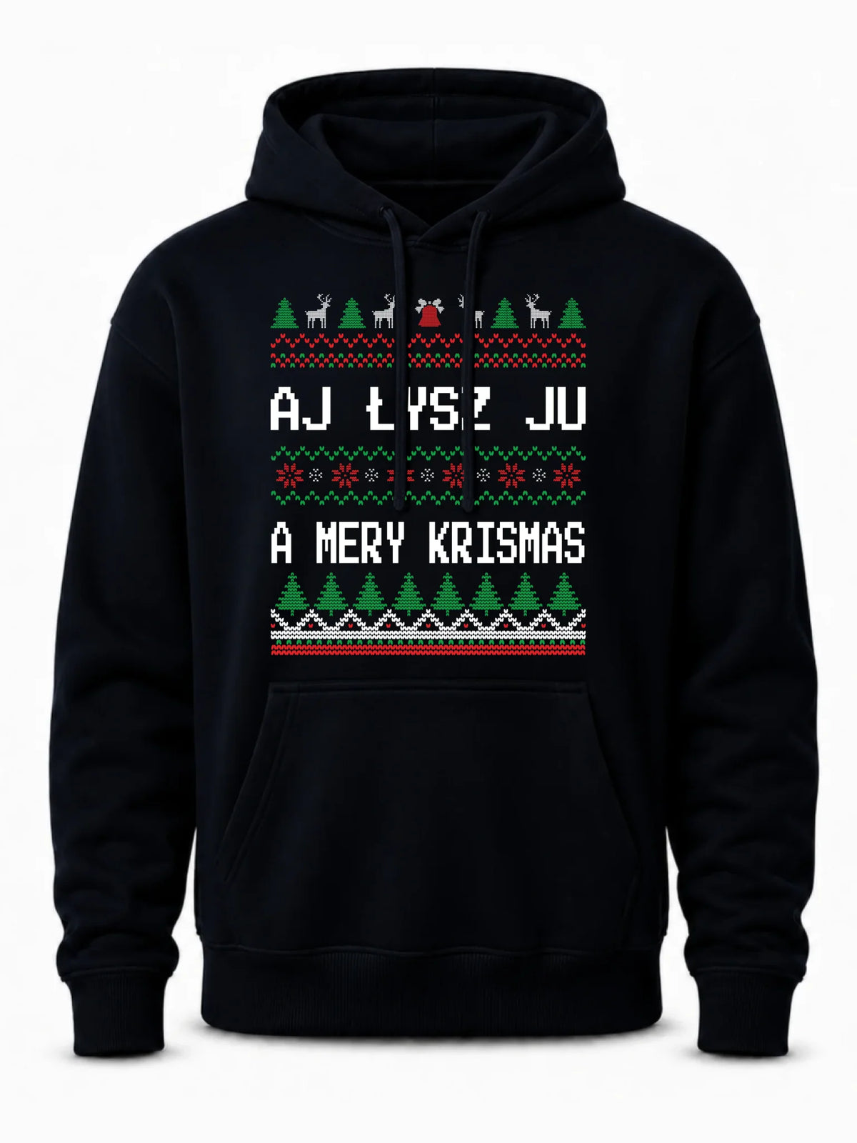 Bluza męska z kapturem świąteczna - Aj łysz ju a mery krismas BN12