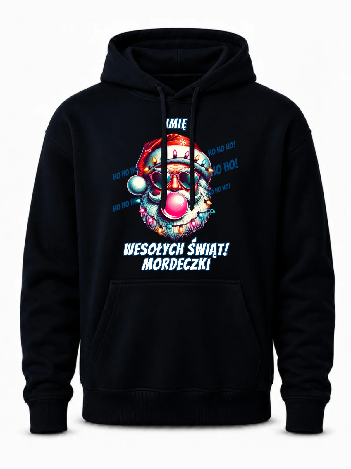 Bluza męska z kapturem świąteczna - Mikołaj Wesołych Świąt Mordeczki - personalizowana BN17