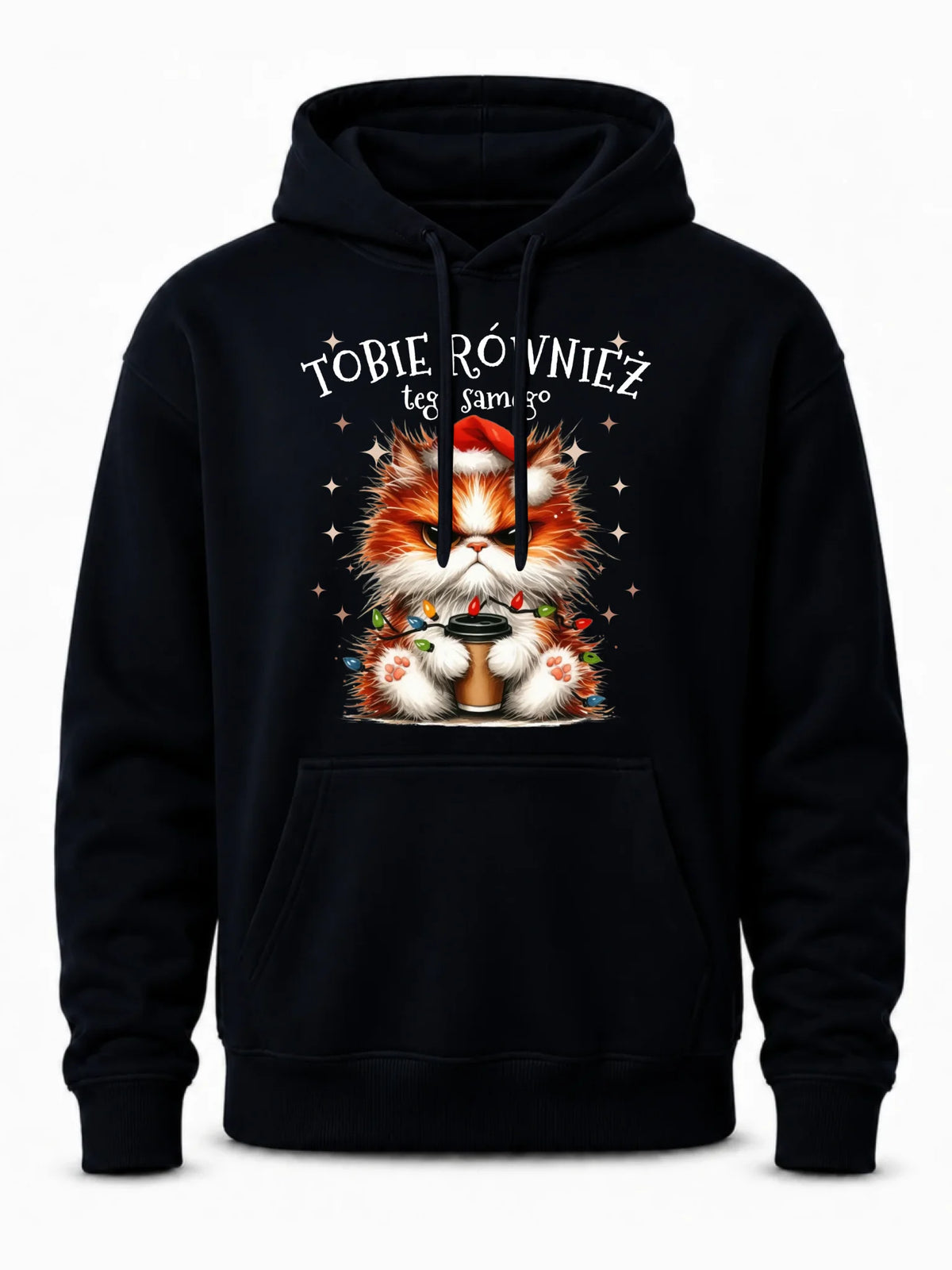 Bluza męska z kapturem świąteczna - Grumpy Cat Tobie również tego samego BN32
