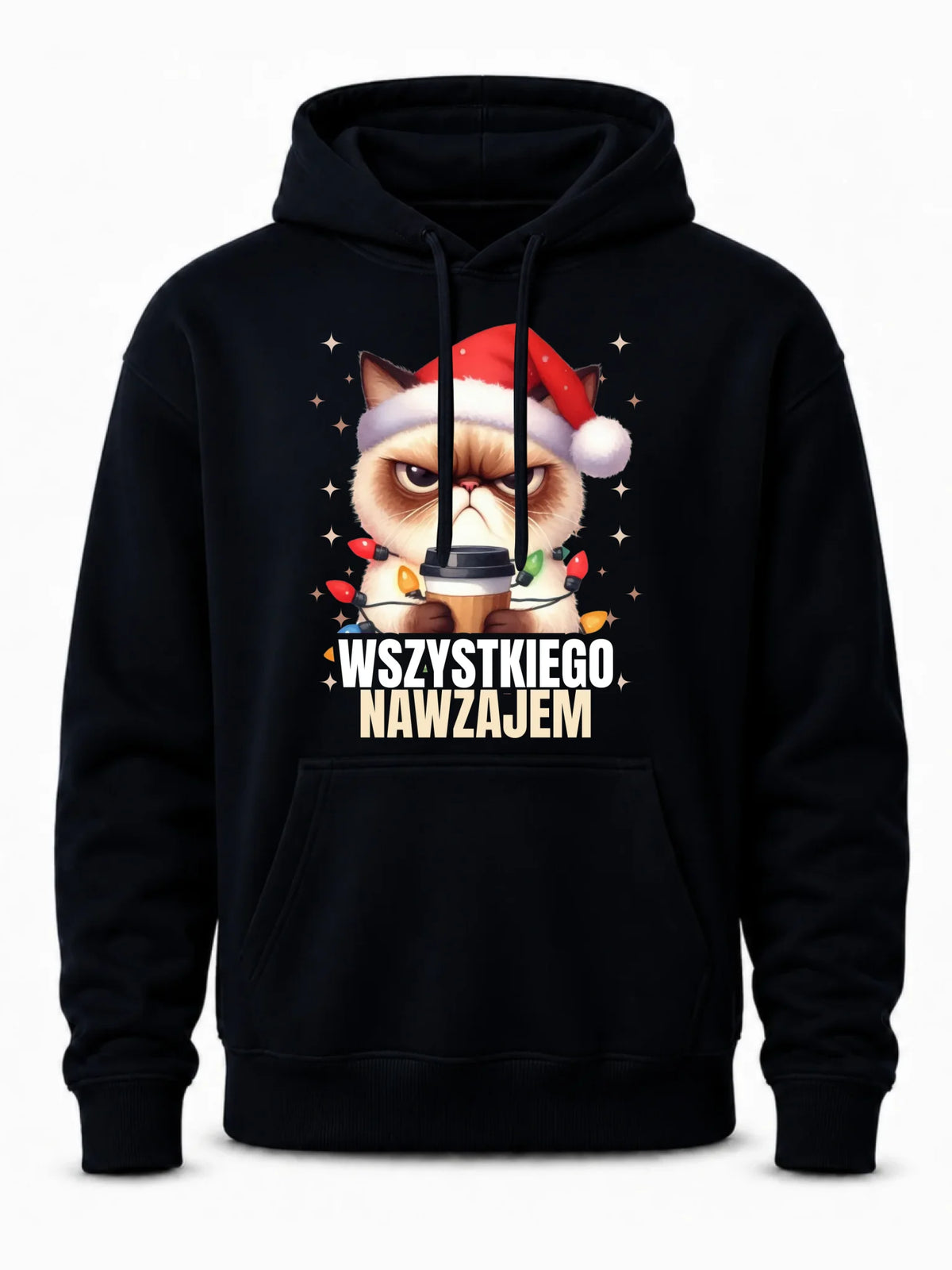 Bluza męska z kapturem świąteczna - Grumpy Cat Wszystkiego nawzajem BN33