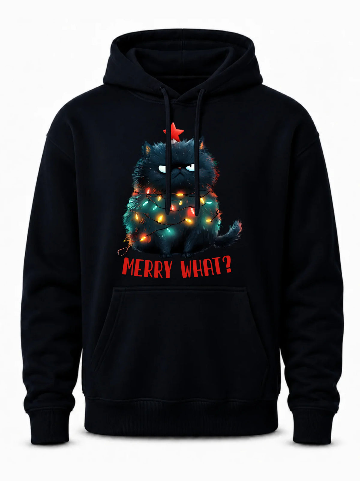 Bluza męska z kapturem świąteczna - Grumpy Cat Merry what? BN37