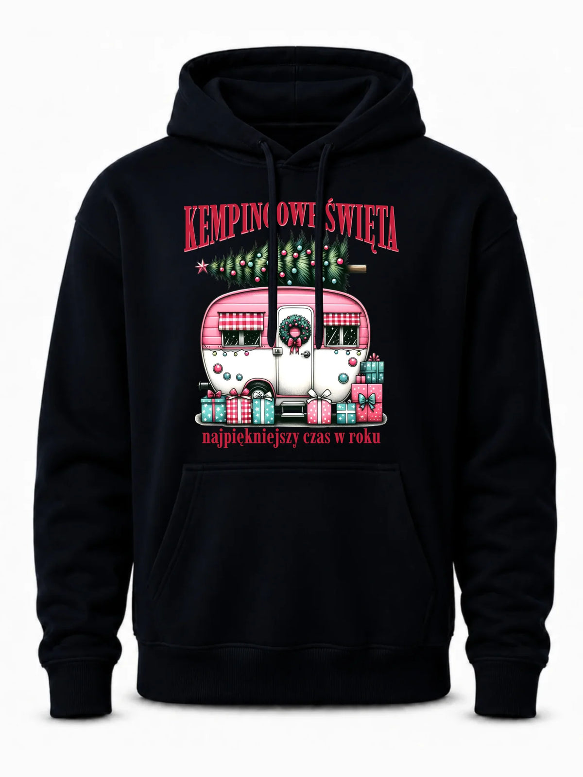 Bluza męska z kapturem świąteczna - Kamper Kempingowe Święta BN40