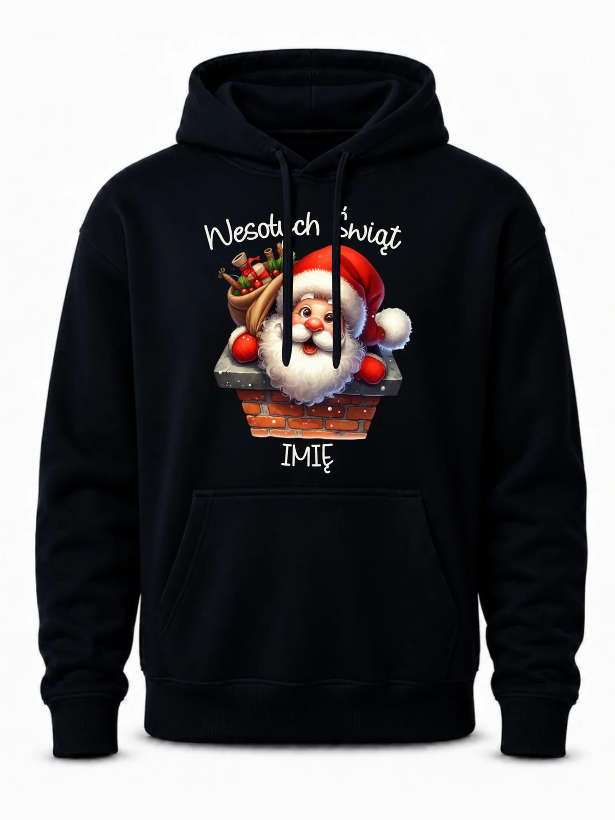 Bluza męska z kapturem świąteczna - prezent na Mikołajki Mikołaj - personalizowana BN08