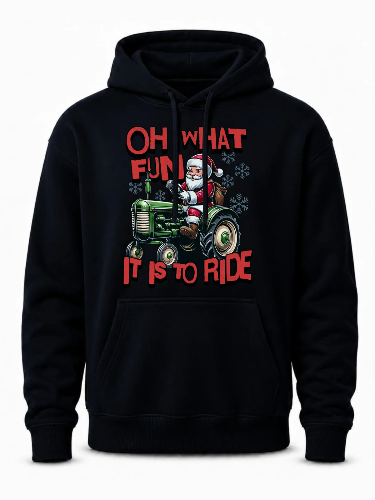Bluza męska z kapturem świąteczna - Mikołaj na traktorze - Oh what fun BN48