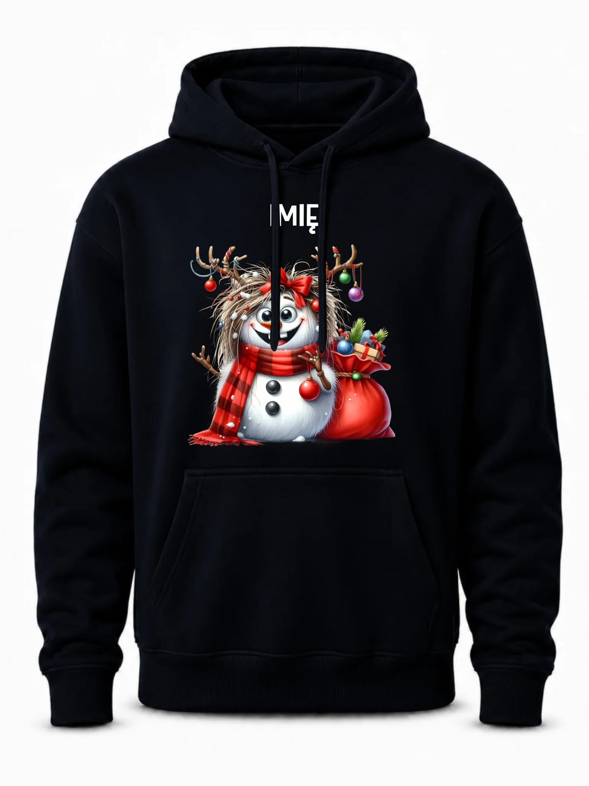 Bluza męska z kapturem świąteczna - Bałwanek - personalizowana BN70