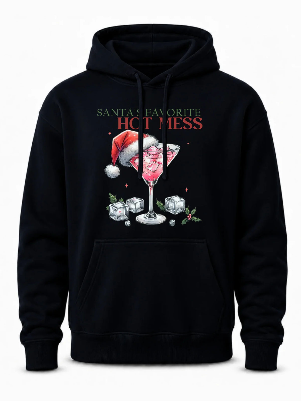 Bluza męska z kapturem świąteczna - Santa's favorite hot mess BN75
