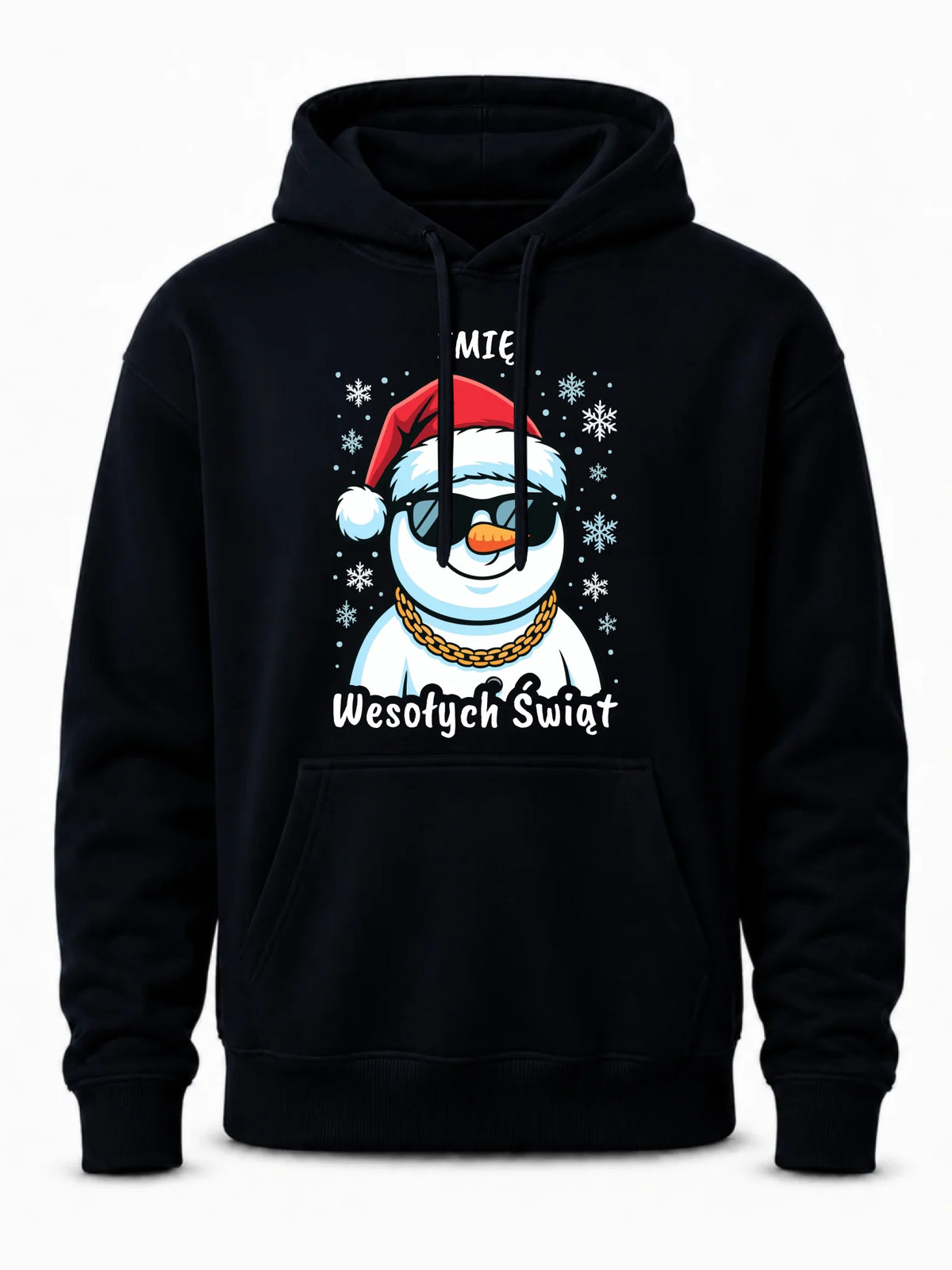 Bluza damska z kapturem świąteczna - Wesoły bałwan Wesołych Świąt - personalizowana BN82