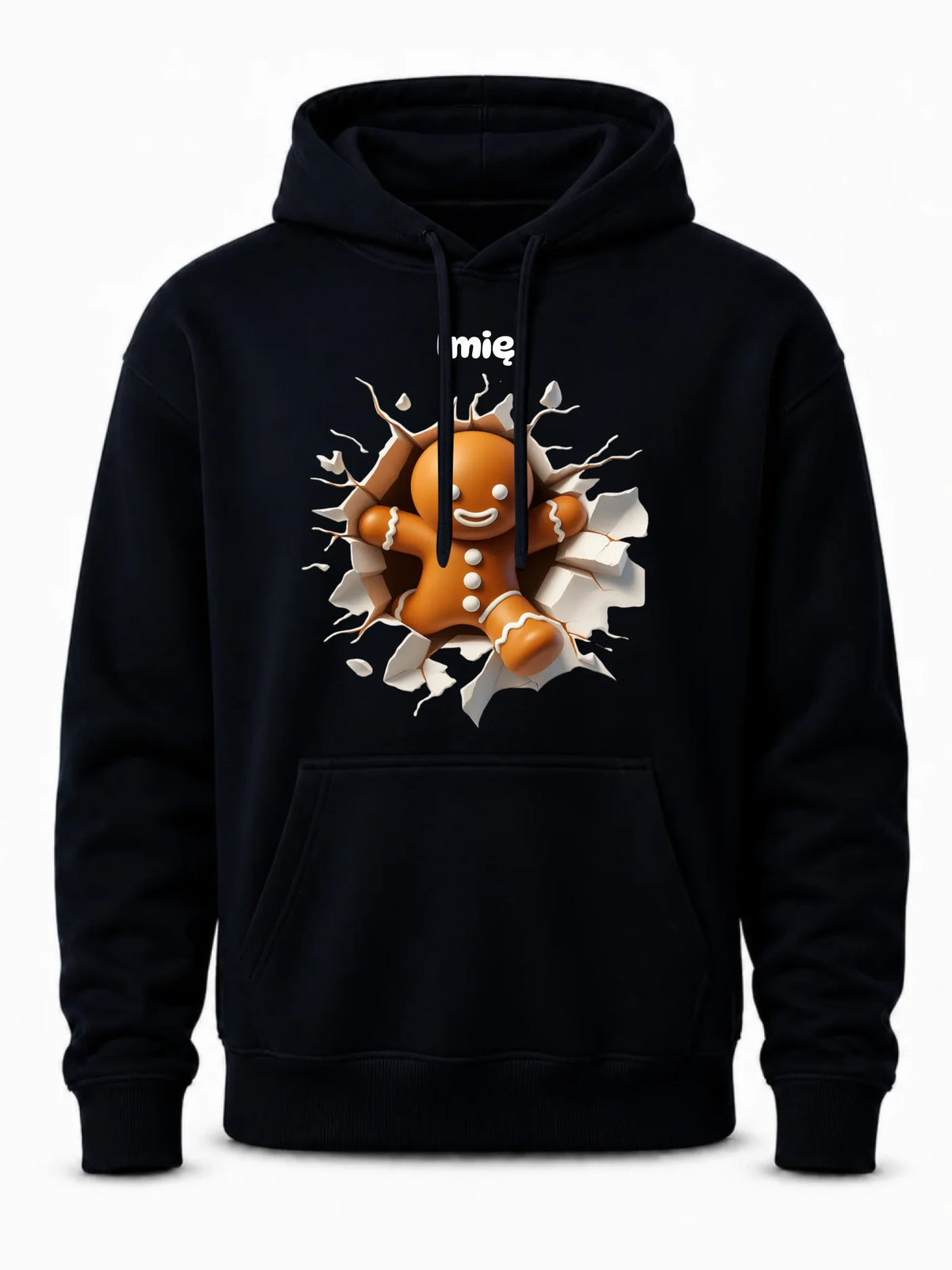 Bluza męska z kapturem świąteczna - Pierniczek 3D - personalizowana BN81