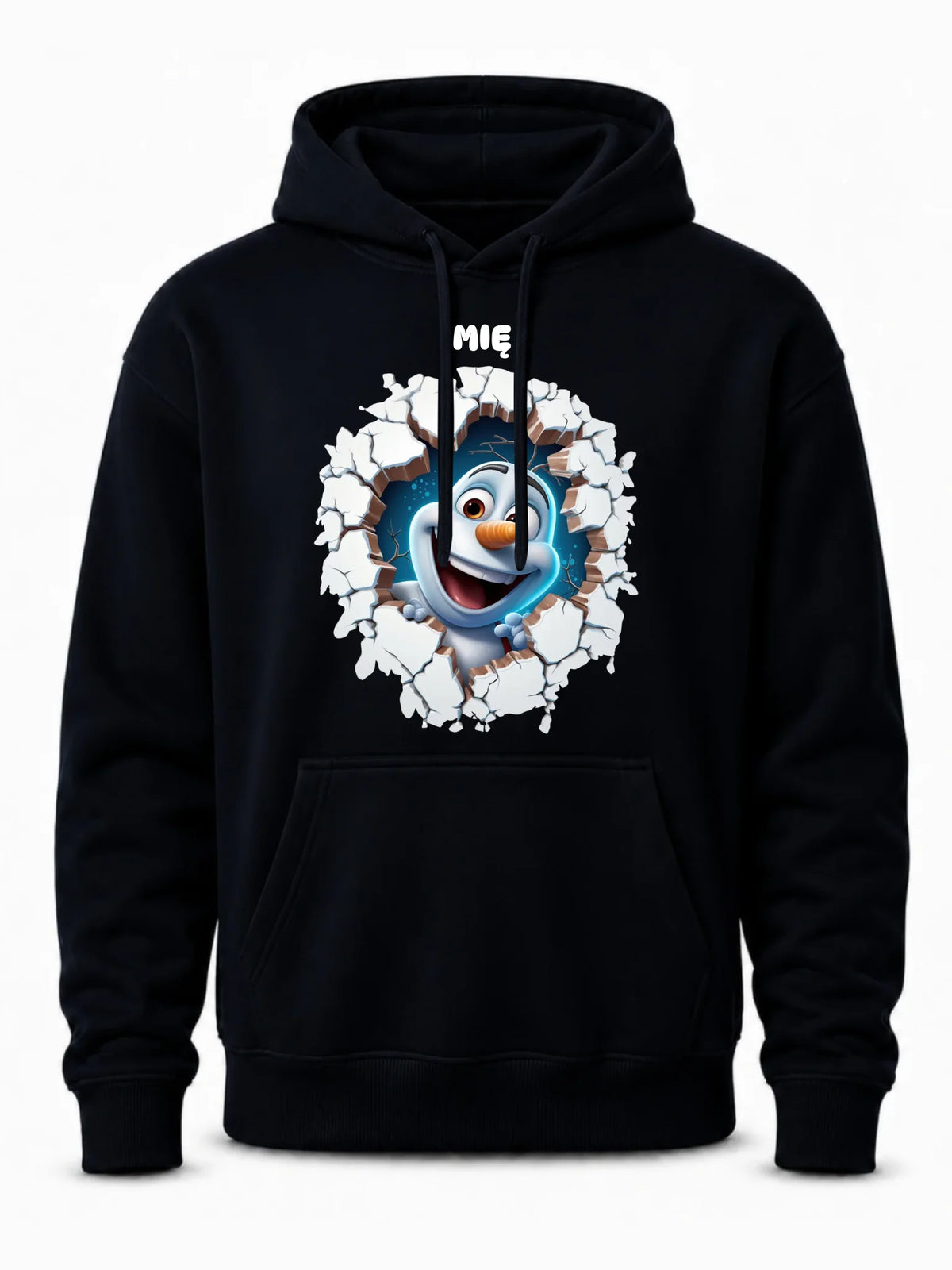 Bluza męska z kapturem świąteczna - Bałwan 3D - personalizowana BN84