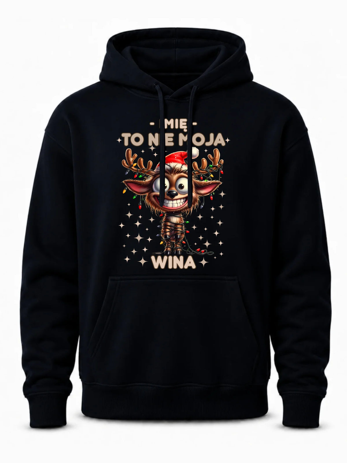 Bluza męska z kapturem świąteczna - Renifer To nie moja wina - personalizowana BN93