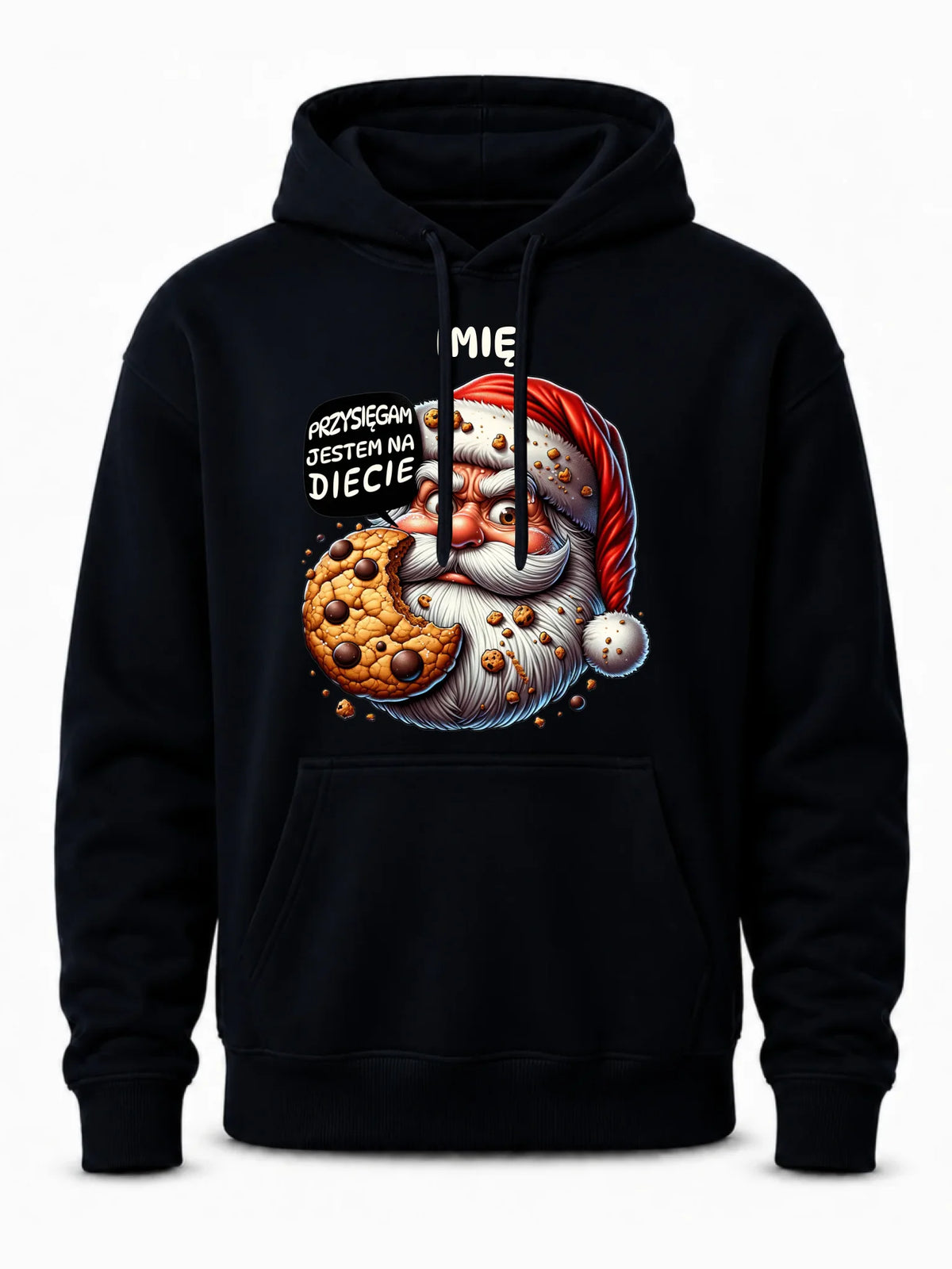 Bluza męska z kapturem świąteczna - Mikołaj Przysięgam jestem na diecie - personalizowana BN97