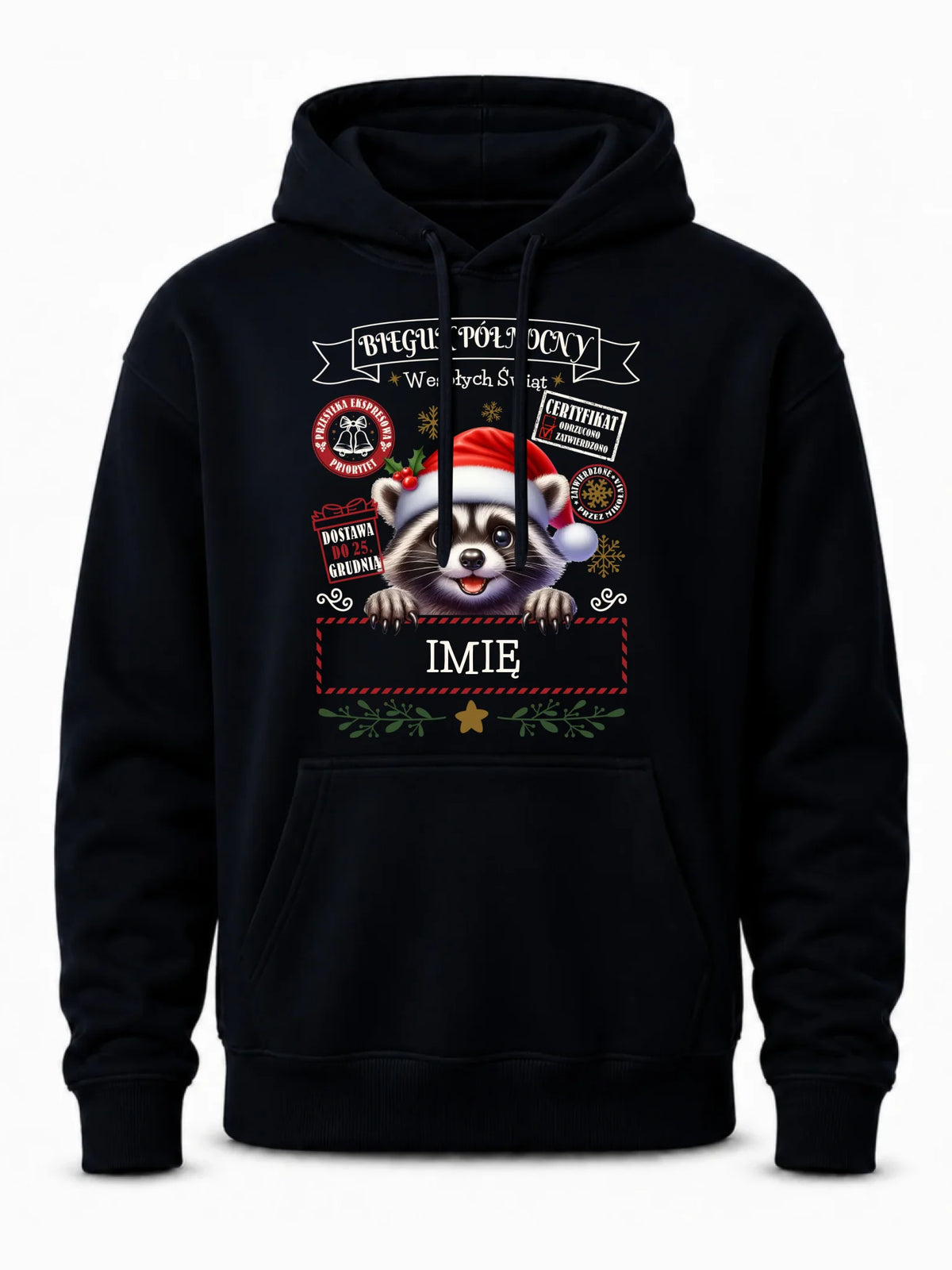 Bluza męska z kapturem świąteczna - Szop Paczka od Mikołaja - personalizowana BN145
