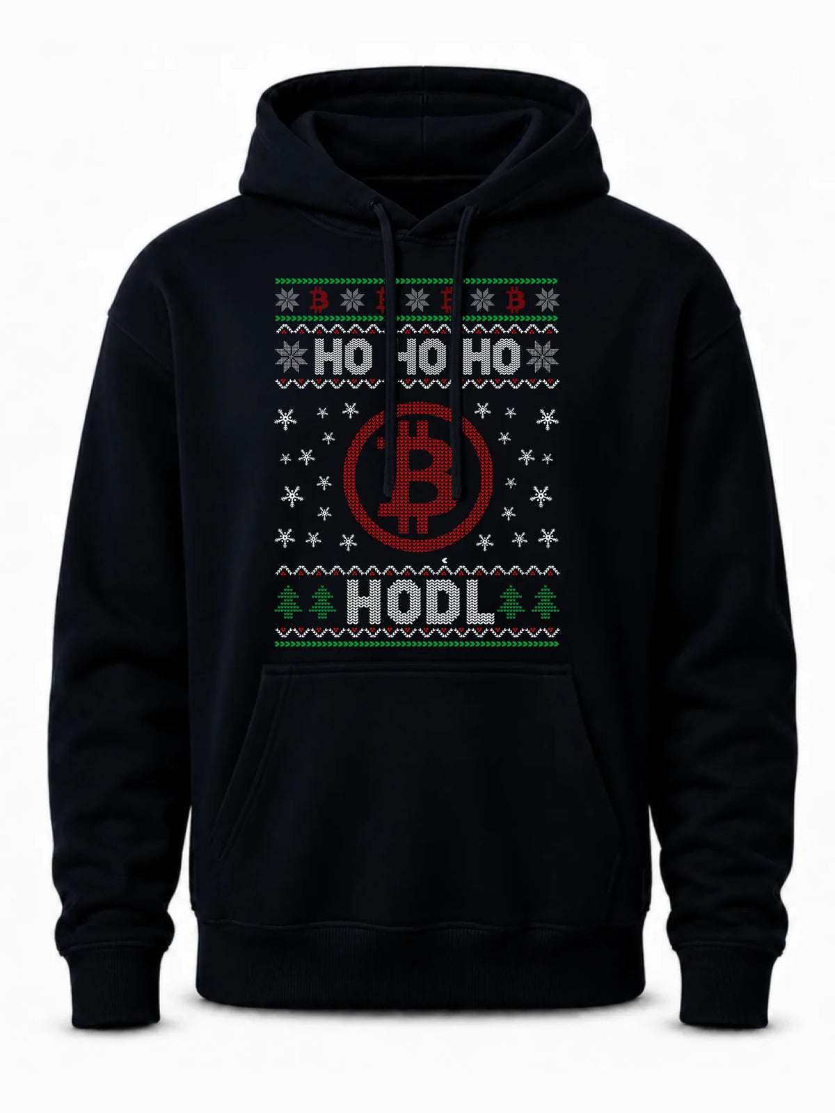 Bluza męska z kapturem świąteczna - Bitcoin - Ho Ho hodl BN103