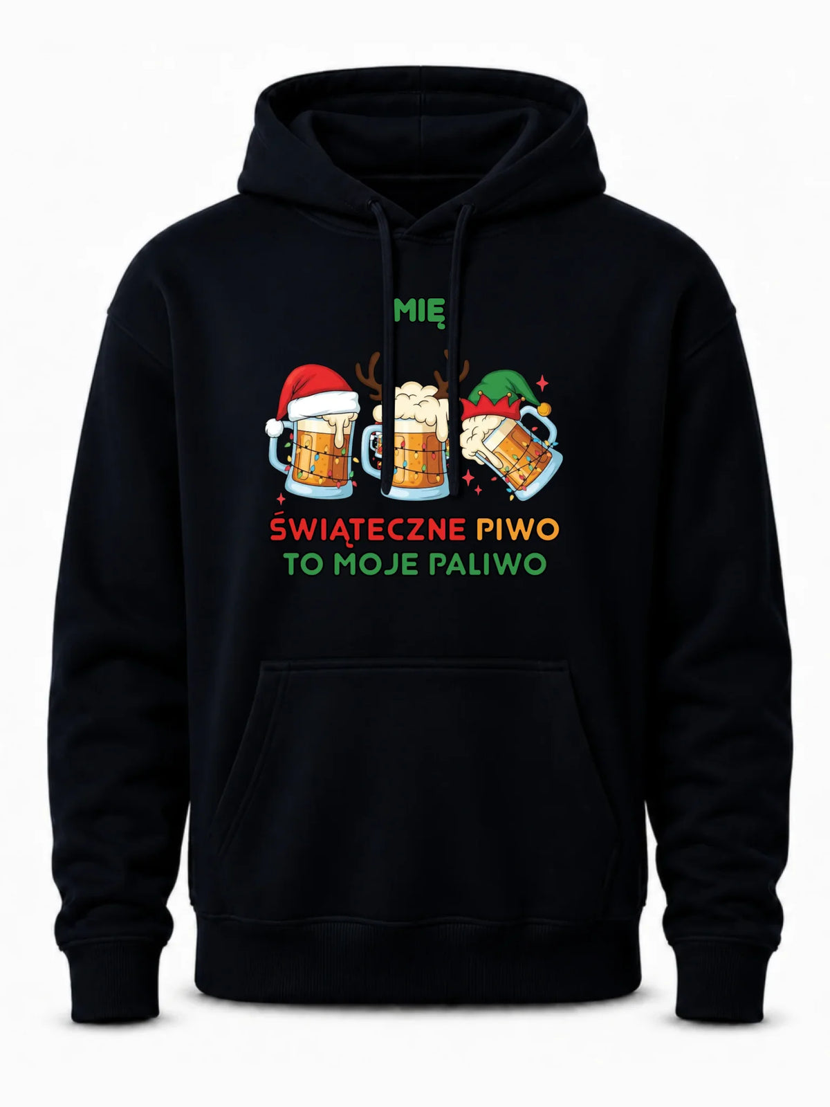 Bluza męska z kapturem świąteczna - Świąteczne piwo to moje paliwo - personalizowana BN119