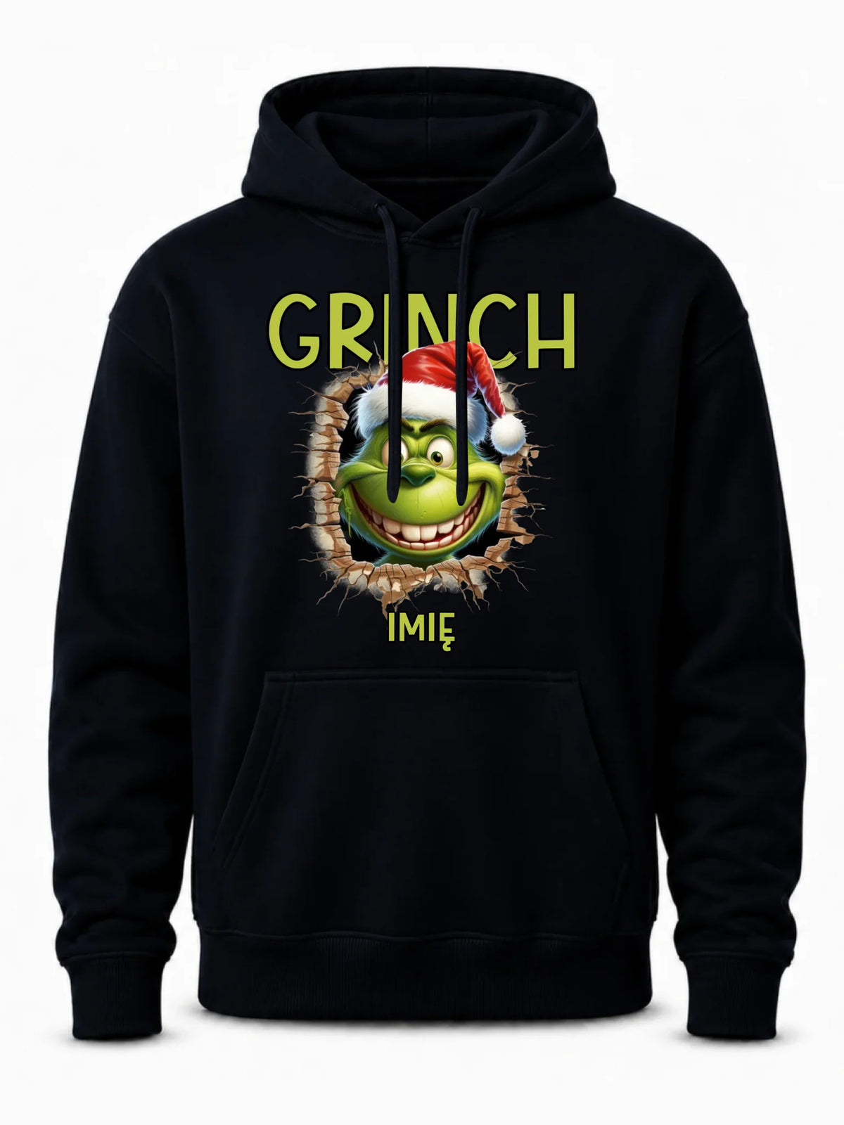 Bluza męska z kapturem świąteczna - Grinch - personalizowana BN112