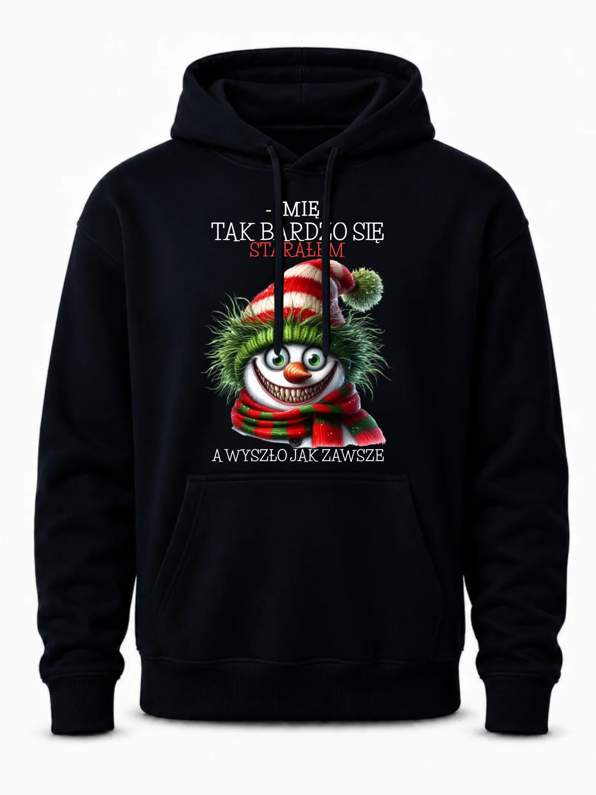 Bluza męska z kapturem świąteczna - Tak bardzo się starałem - personalizowana BN120