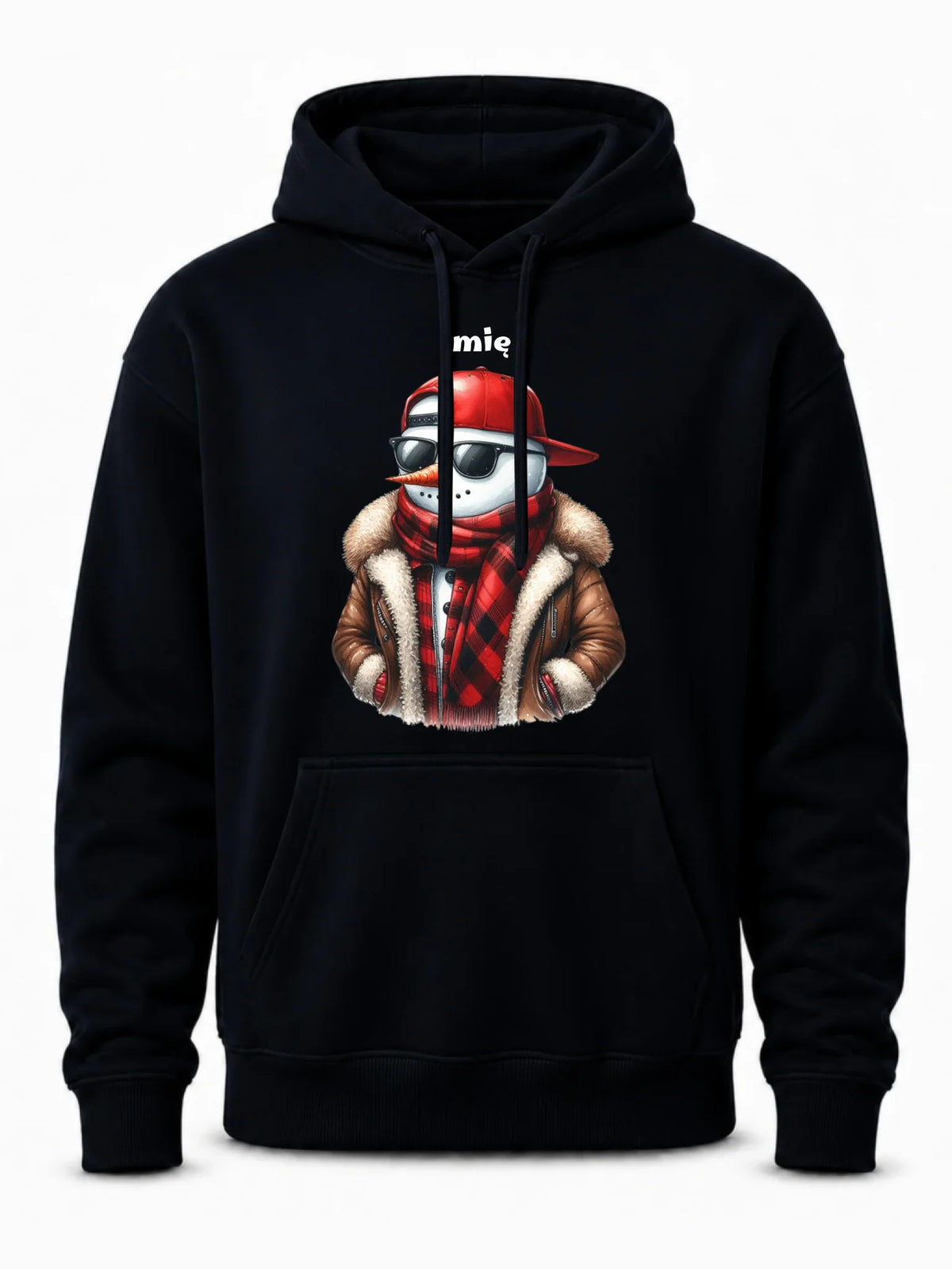 Bluza męska z kapturem świąteczna - Stylowy bałwan - personalizowana BN129