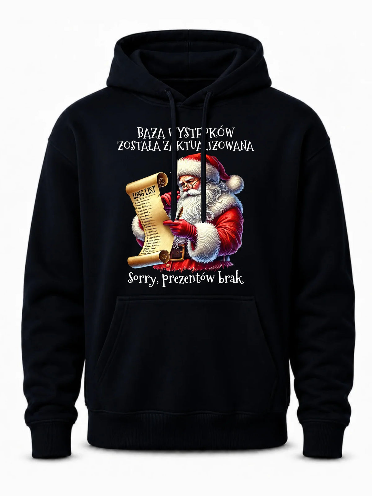 Bluza męska z kapturem i Mikołajem na święta - Prezentów brak BN07