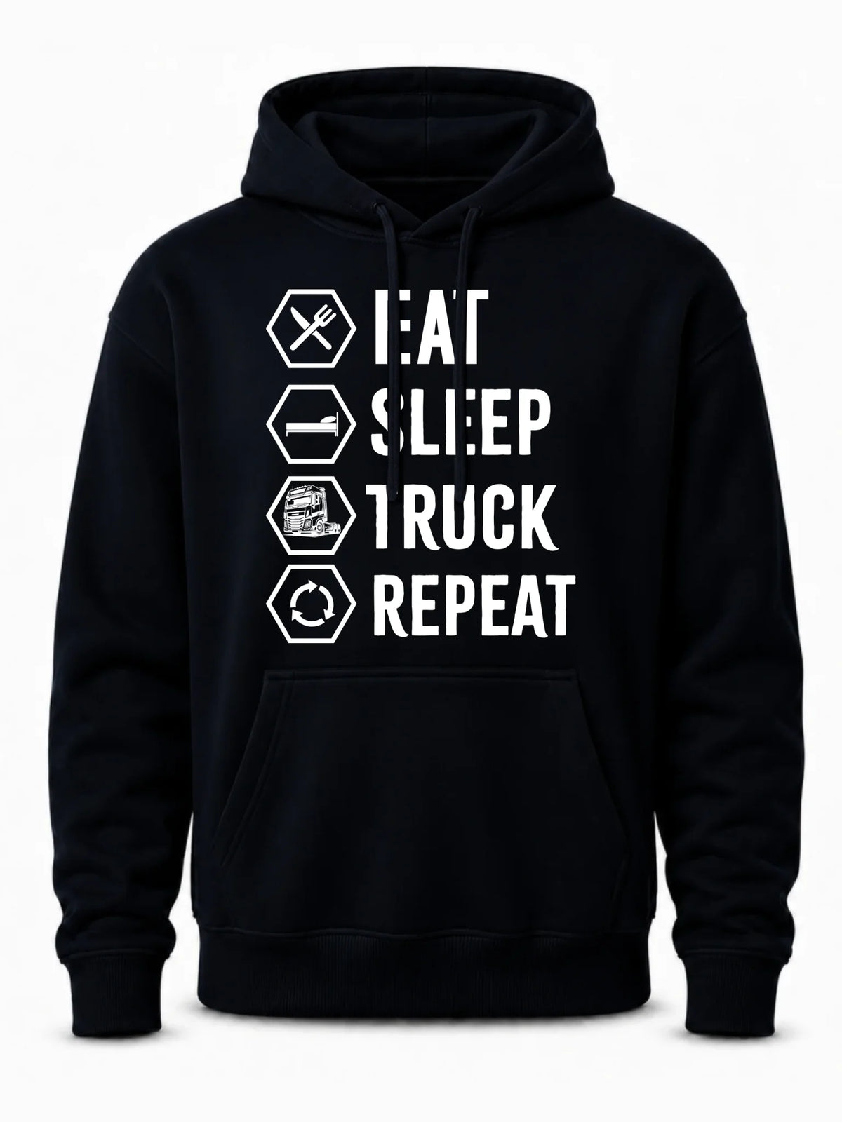 Bluza męska z kapturem dla kierowcy ciężarówki - Eat Sleep Truck Repeat ZKT05