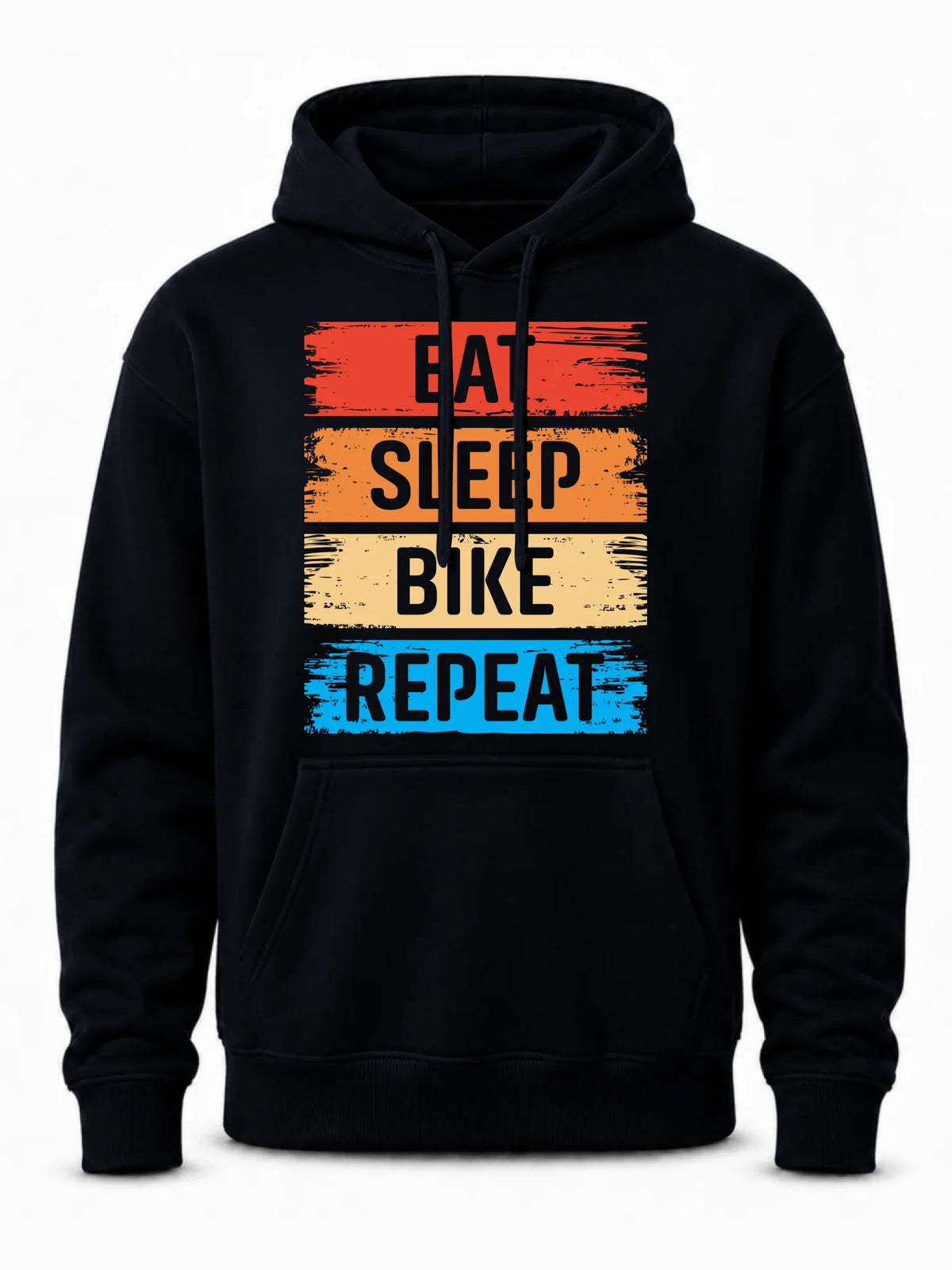 Bluza męska z kapturem na rower - Eat sleep bike repeat HR03