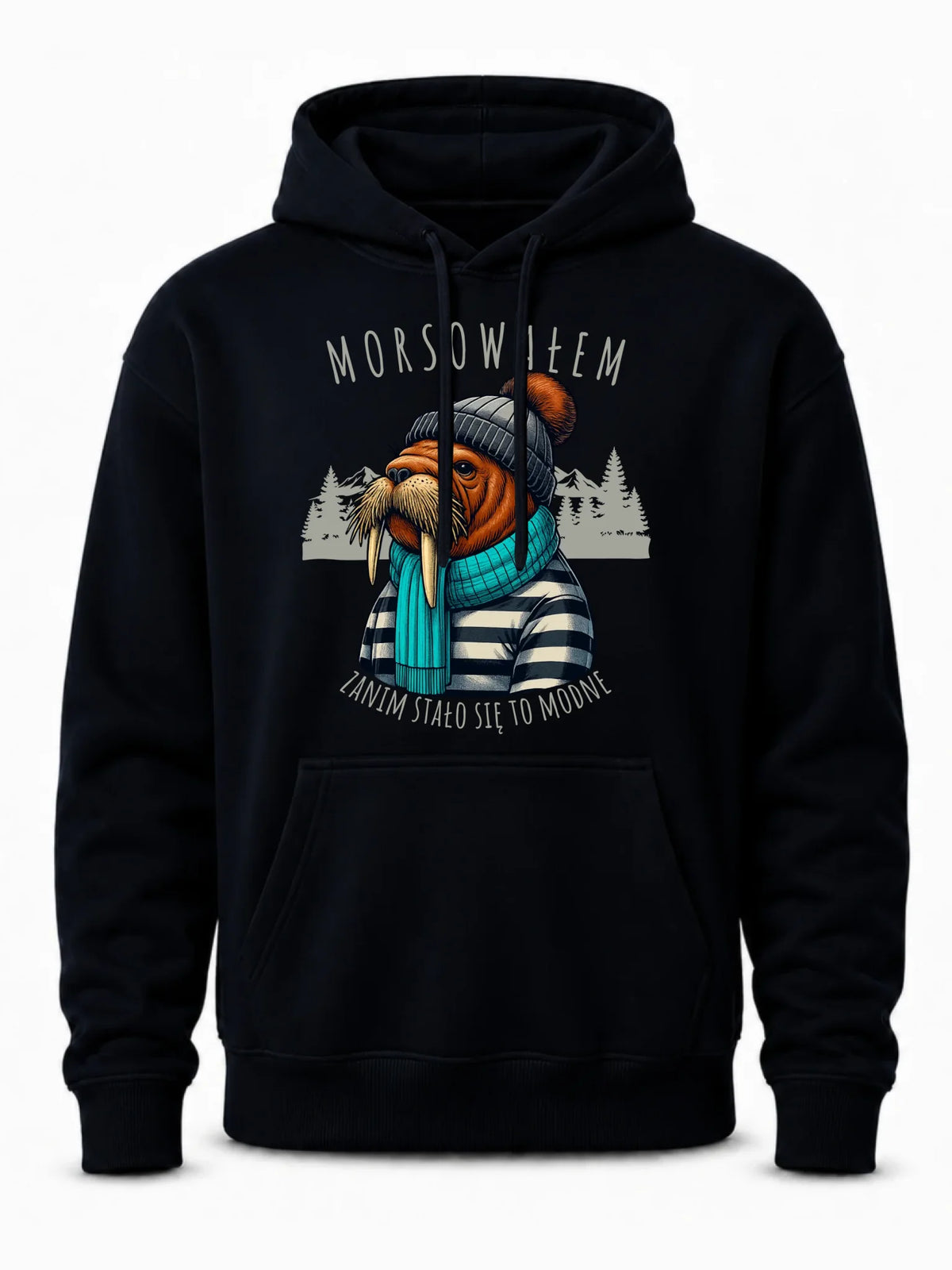 Bluza męska z kapturem - prezent dla morsa - Morsowałem zanim stało się to modne - Mors HM08