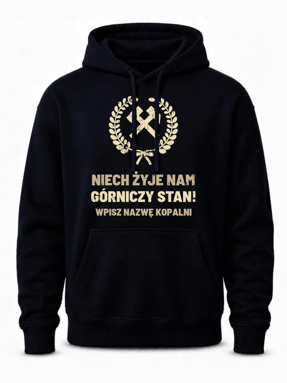 Bluza męska z kapturem - prezent dla górnika - Niech żyje nam górniczy stan - personalizowana G24