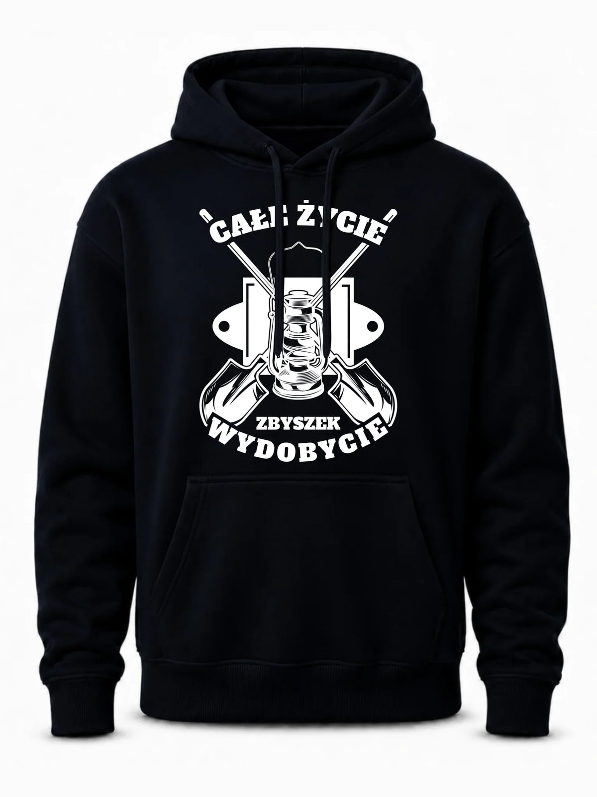 Bluza męska z kapturem - prezent dla górnika - Całe życie wydobycie - personalizowana G01