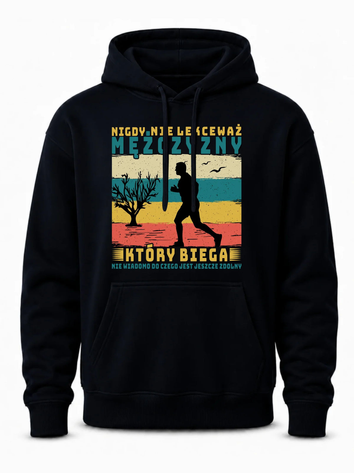 Bluza męska z kapturem dla biegacza - Nigdy nie lekceważ HB03