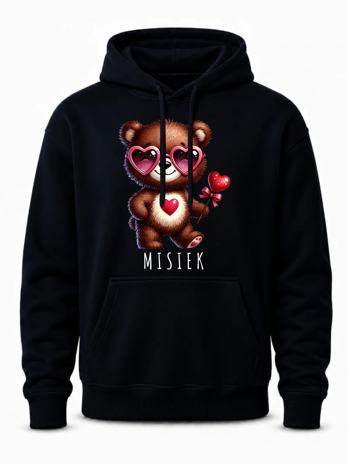 Bluza męska z kapturem - Misiek z sercem W34
