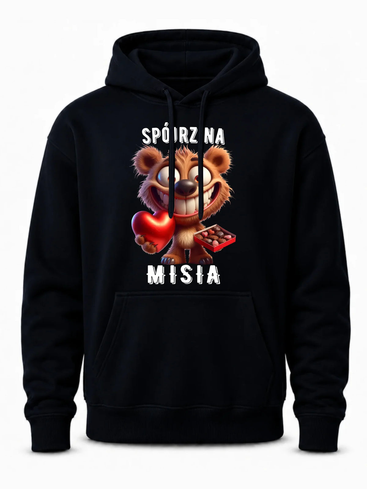Bluza męska z kapturem na Walentynki - Spójrz na Misia W31