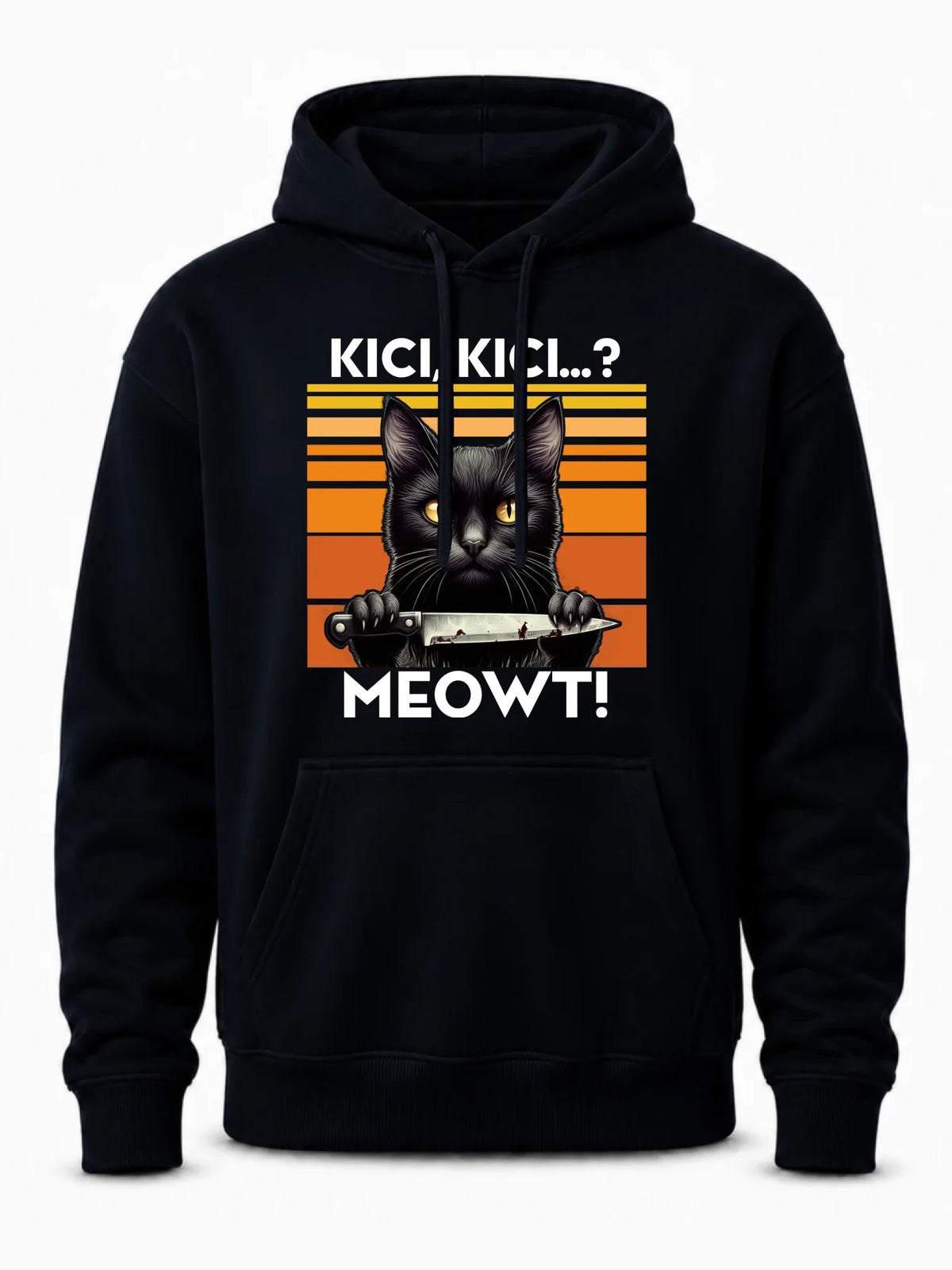 Bluza męska z kapturem - Kot z nożem - Kici, kici... MEOWT! HL17