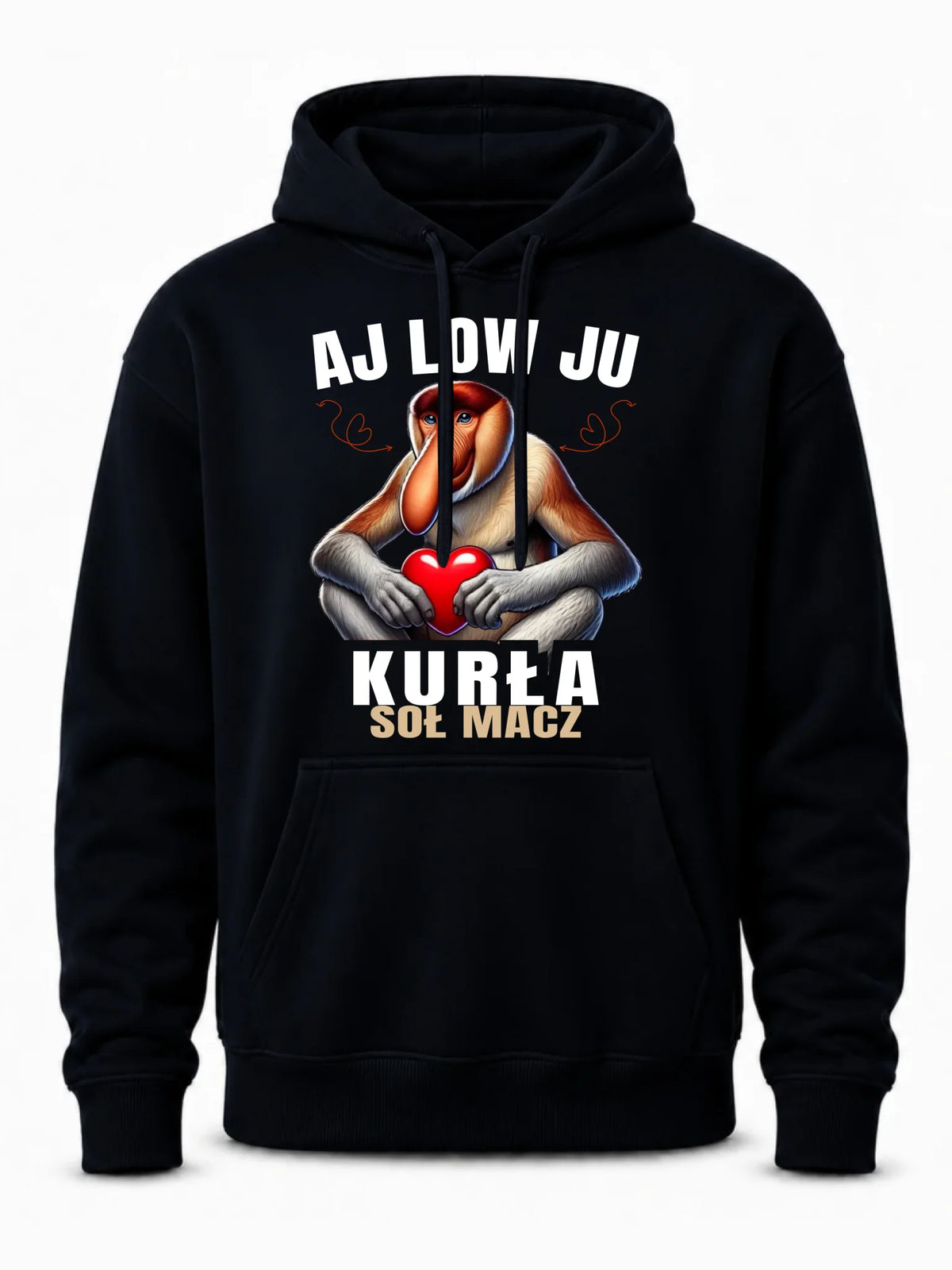 Bluza męska z kapturem dla par - Janusz nosacz - Aj low ju kurła W26