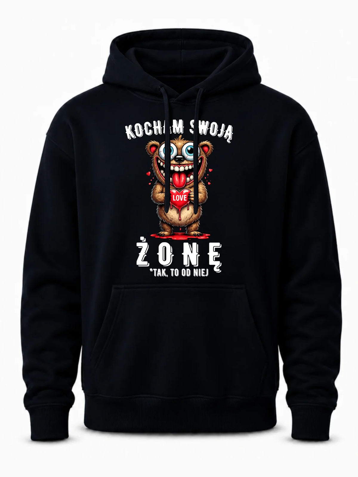 Bluza męska z kapturem dla męża - Kocham swoją żonę W23