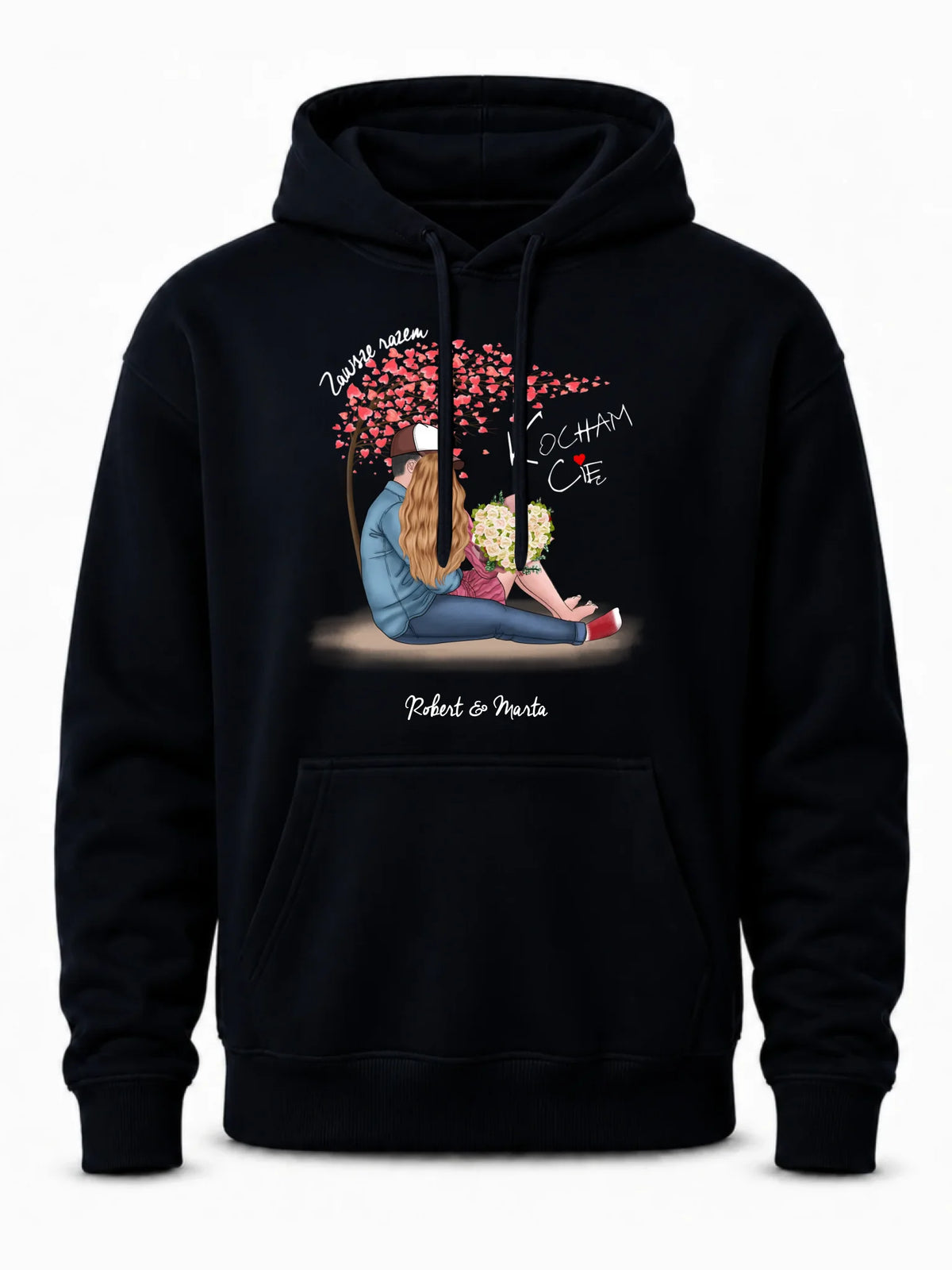 Bluza męska z kapturem dla par - prezent dla chłopaka narzeczonego męża - Zawsze razem - personalizowana W04