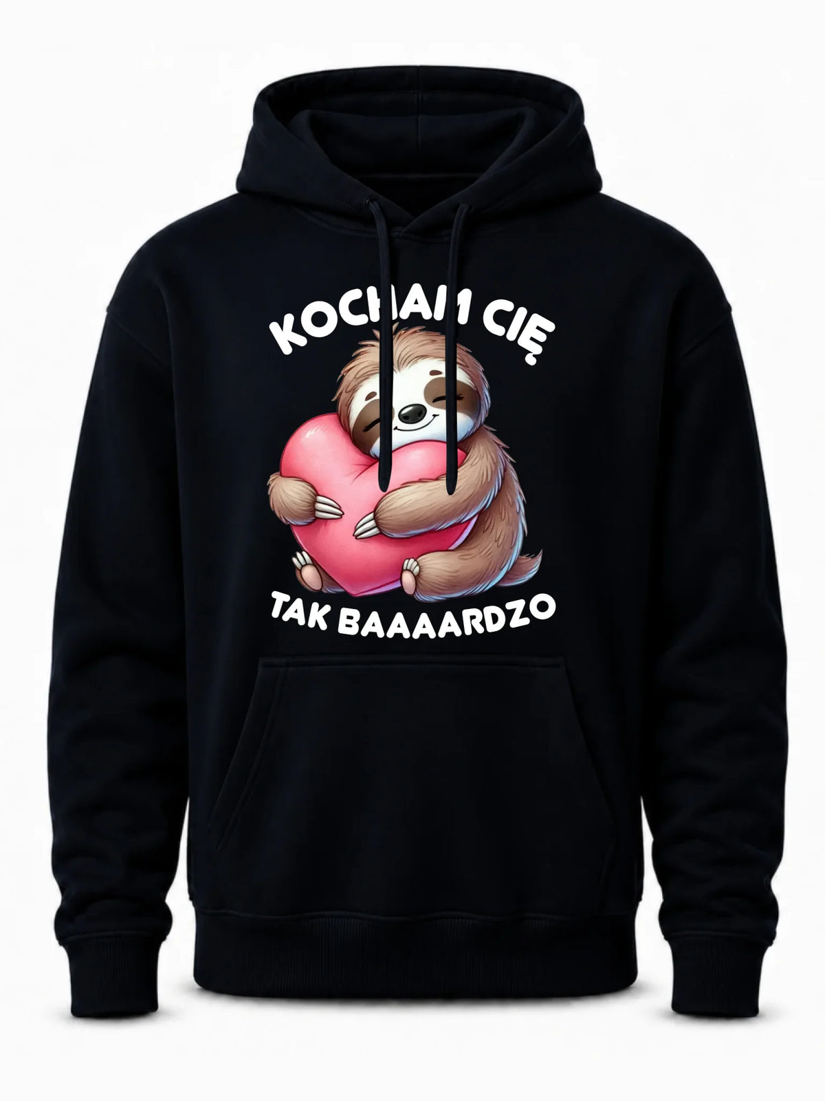 Bluza męska z kapturem - Leniwiec Kocham Cię tak baaaardzo W16