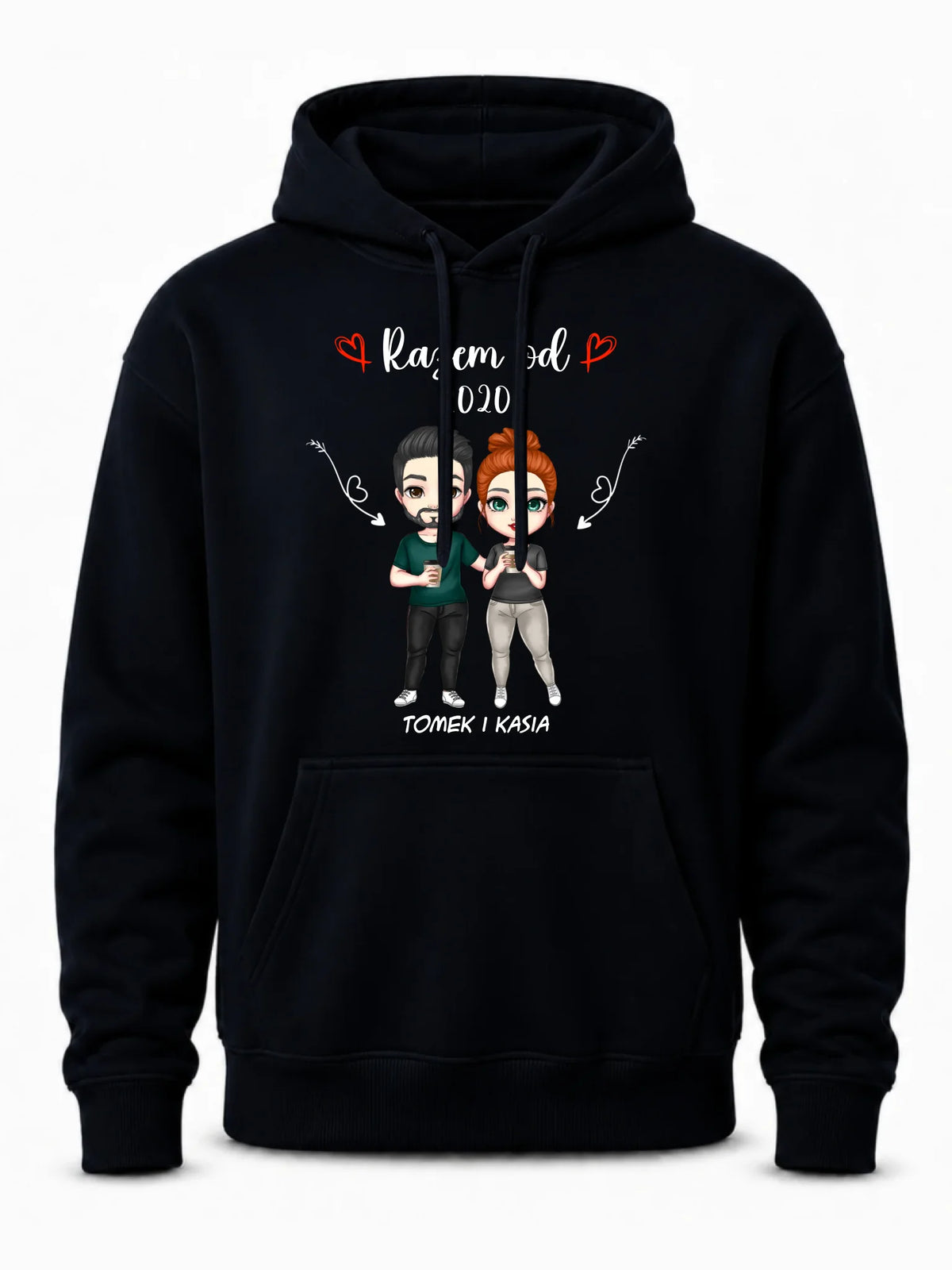 Bluza męska z kapturem - Para razem od - personalizowana W01