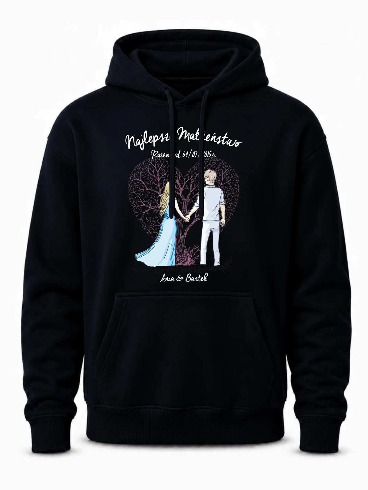 Bluza męska z kapturem dla męża - Najlepsze małżeństwo - personalizowana W03