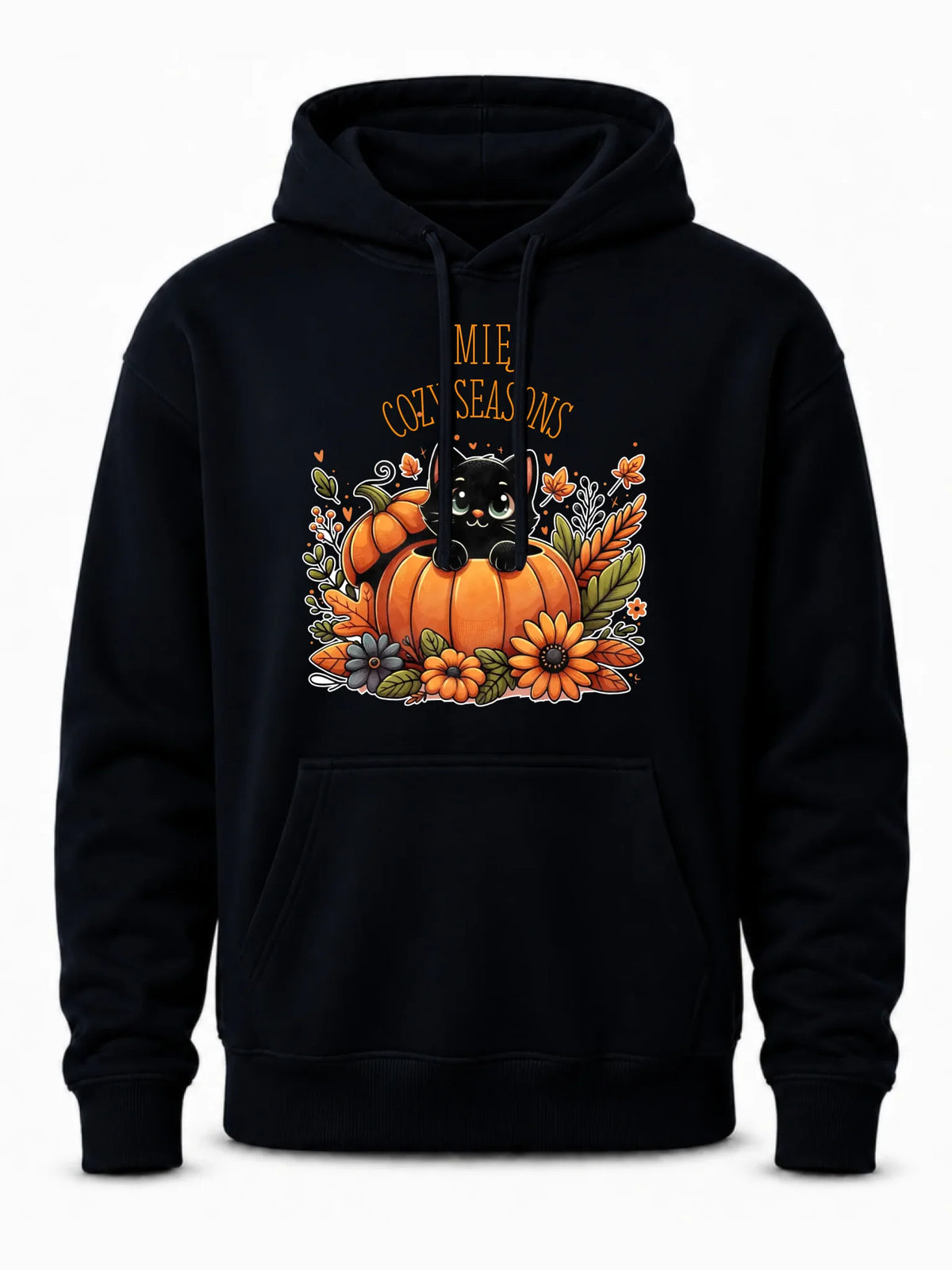 Bluza męska z kapturem jesienna - Cozy Seasons - personalizowana JS01