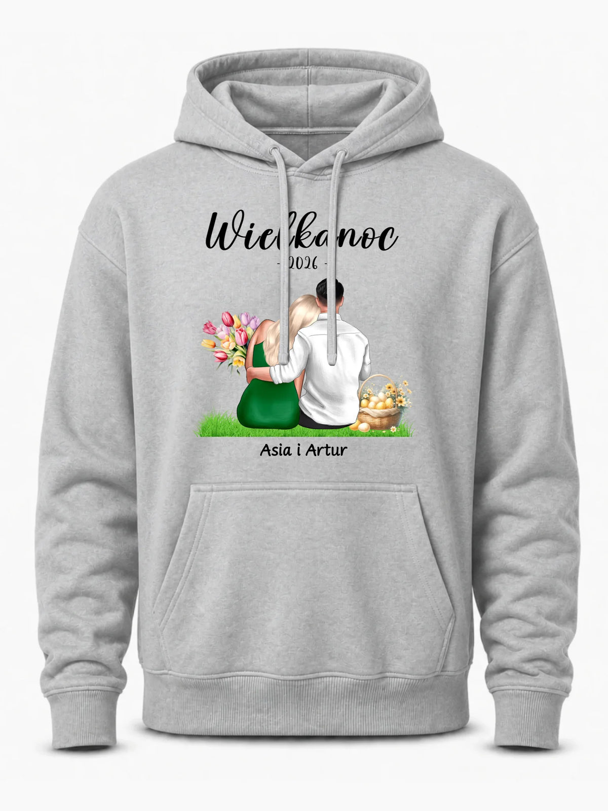 Bluza męska z kapturem na Wielkanoc dla par - personalizowana WN36